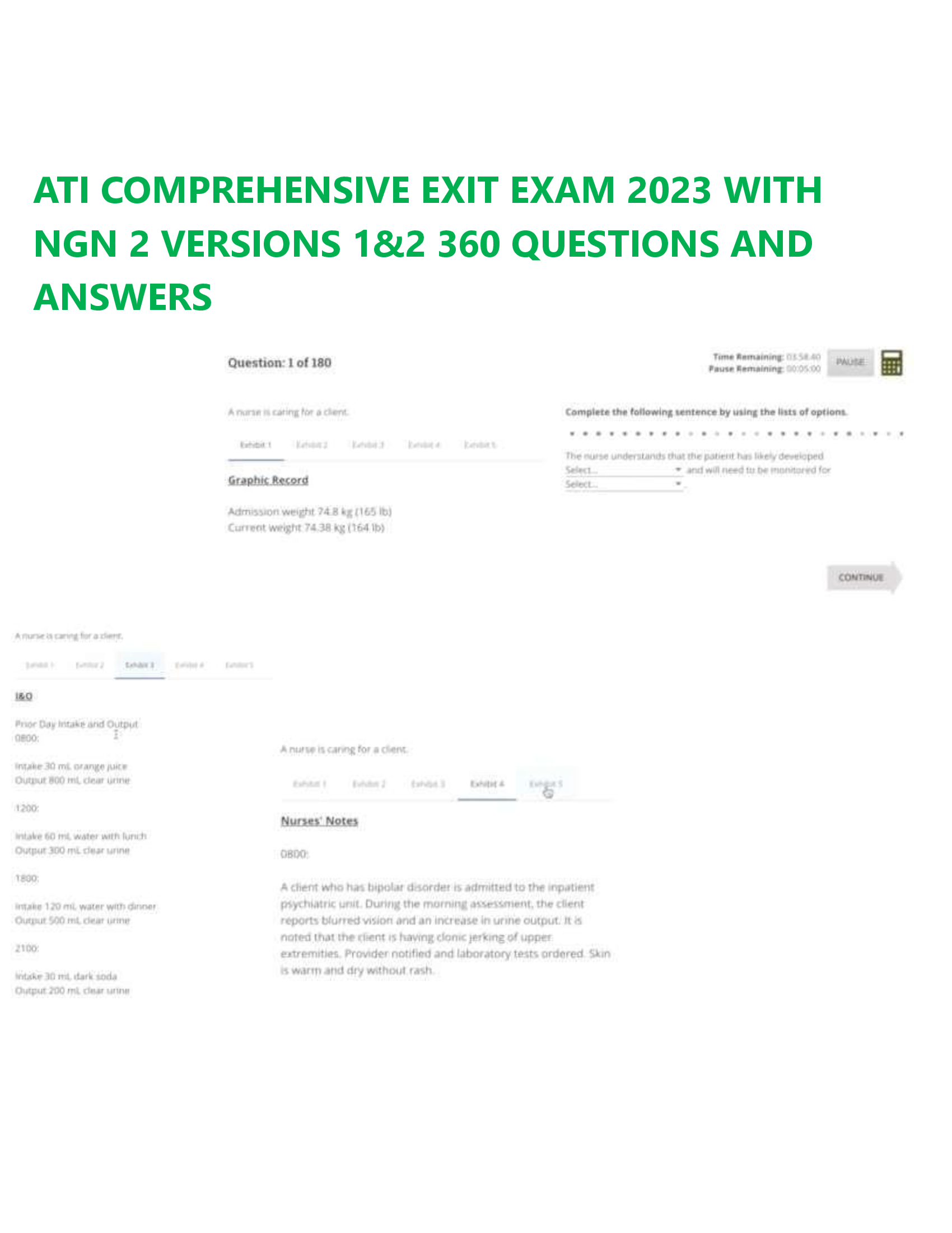 ATI RN COMPREHENSIVE Proctored Exam With NGN