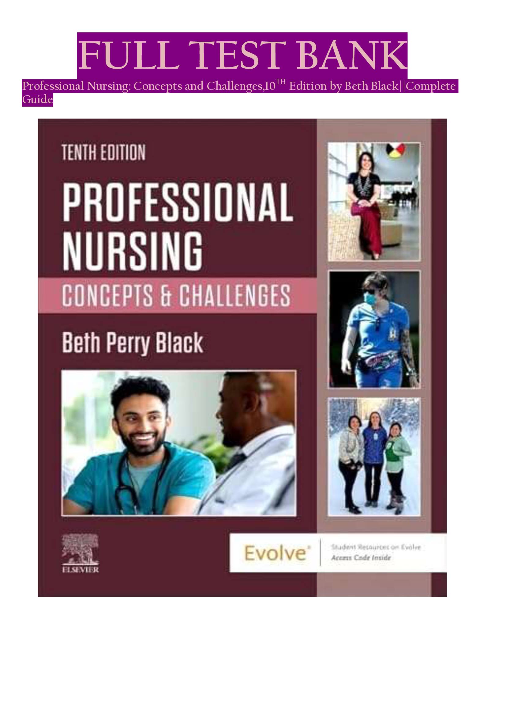 [NR 221 – Professional Nursing Concepts] Full Test Bank – Professional Nursing: Concepts and Challenges, 10th Edition by Beth Black – Complete Guide