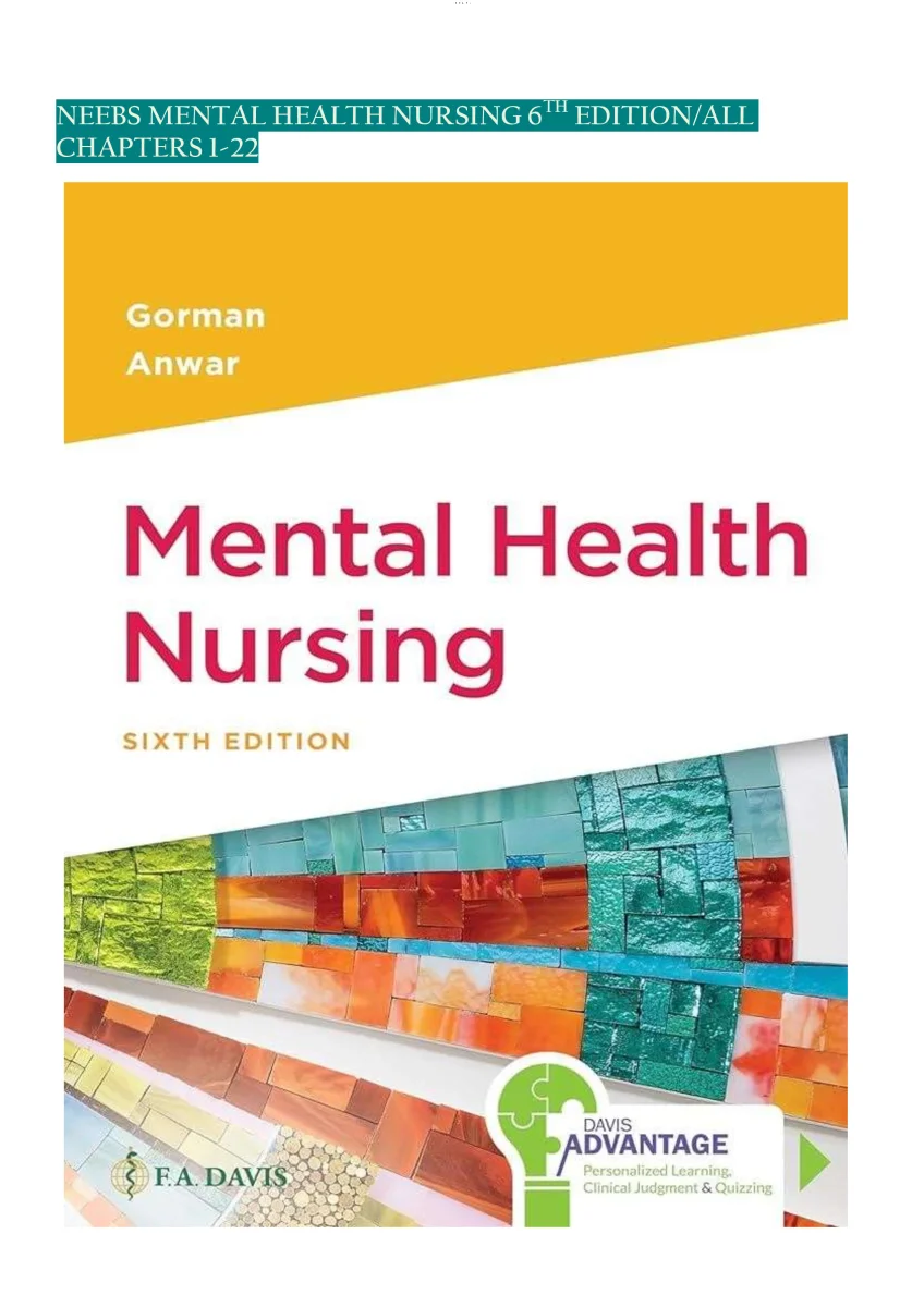 NEEBS Mental Health Nursing 6th Edition – Complete Study Guide for Chapters 1–22