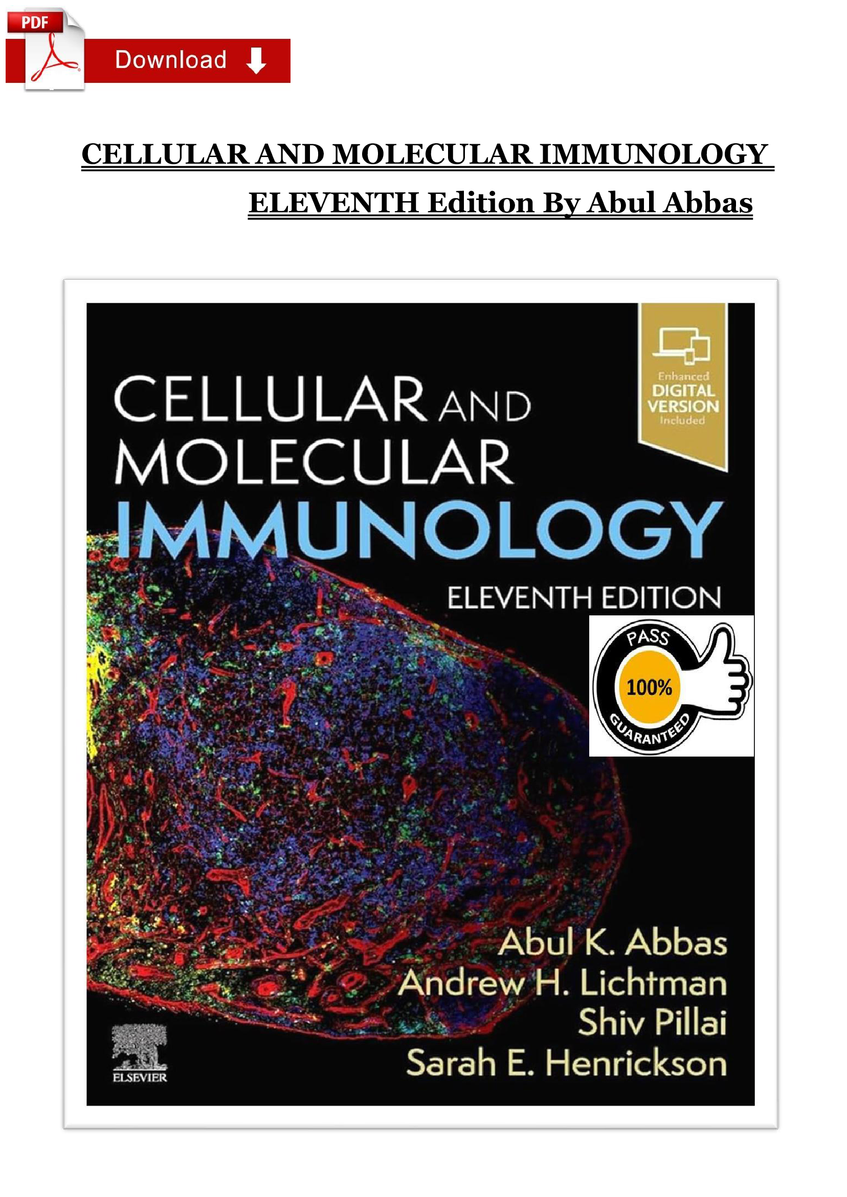 Test Bank for Cellular and Molecular Immunology – 11th Edition by Abul Abbas | Verified Questions and Answers