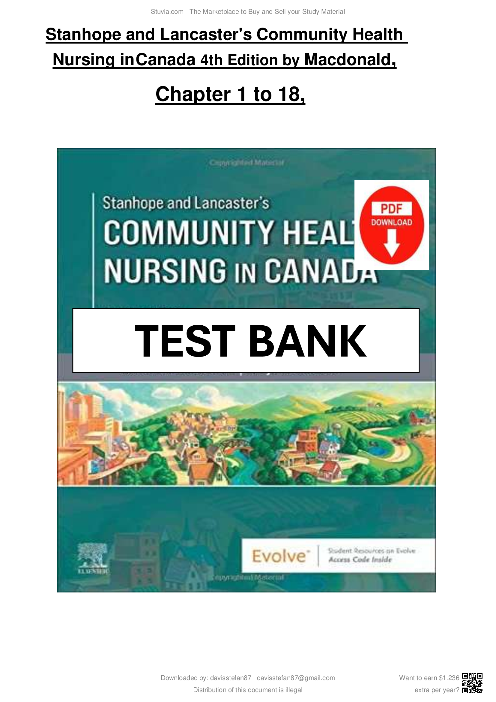 Stanhope and Lancaster’s Community Health Nursing in Canada (4th Edition, Macdonald) – Complete Chapter Summaries (1–18)