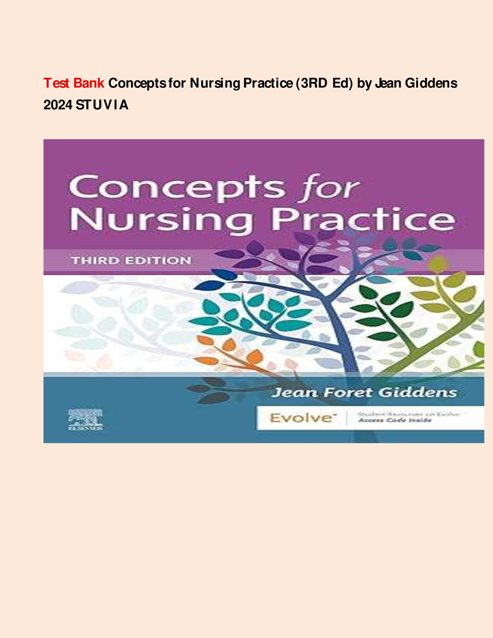 Test Bank Concepts for Nursing Practice (3RD Ed) by Jean Giddens 2025/2026 UPDATED.