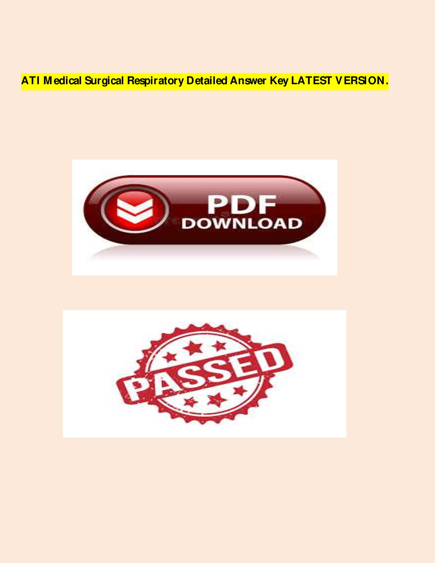 ATI Medical Surgical Respiratory Detailed Answer Key LATEST VERSION