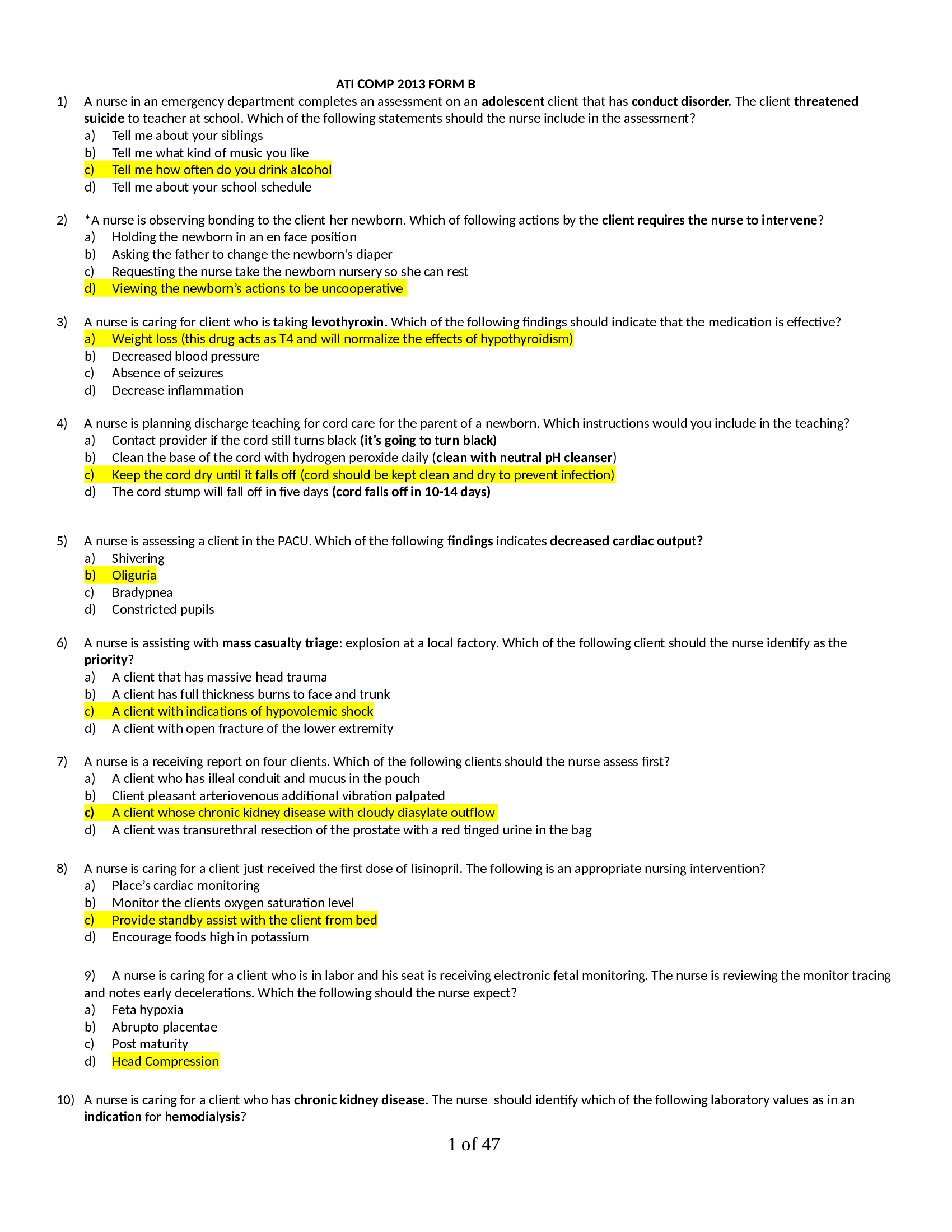 ATI COMP 2013 FORM B