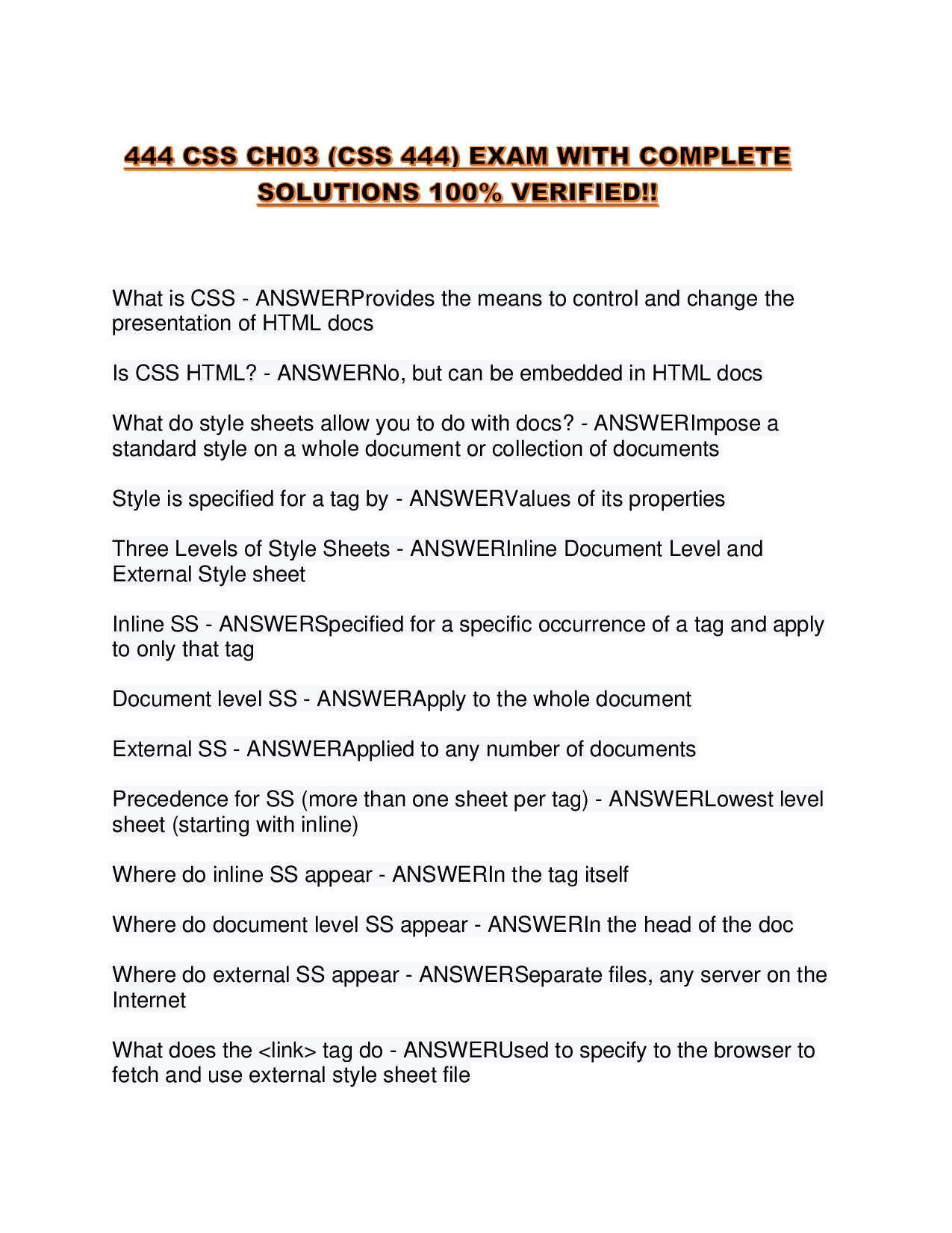 444 CSS CH03 (CSS 444) EXAM WITH COMPLETE SOLUTIONS 100% VERIFIED!!