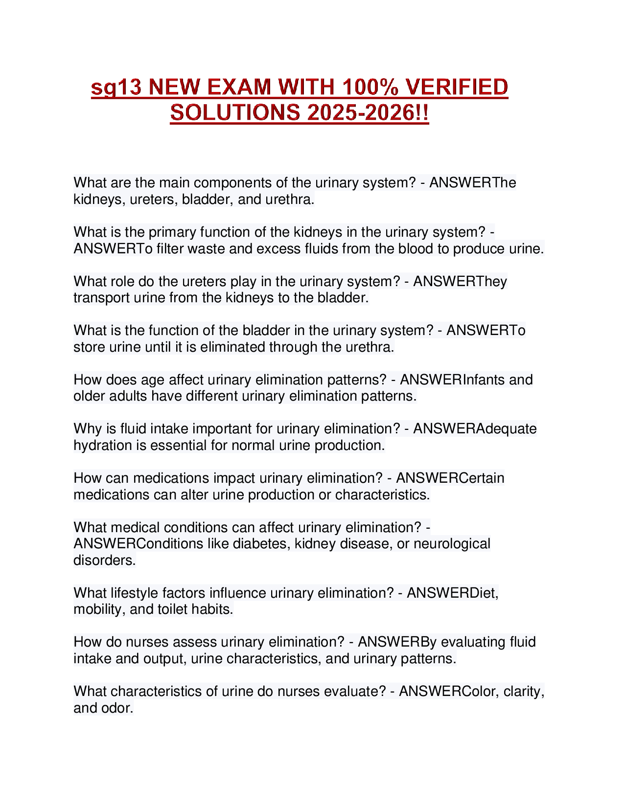 sg13 NEW EXAM WITH 100% VERIFIED SOLUTIONS 2026-2026!!