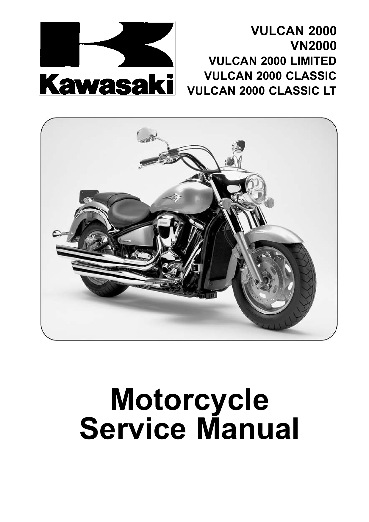 Kawasaki Vulcan VN2000 2000 Limited LT Classic 2004 - 2009 Service Repair Manual