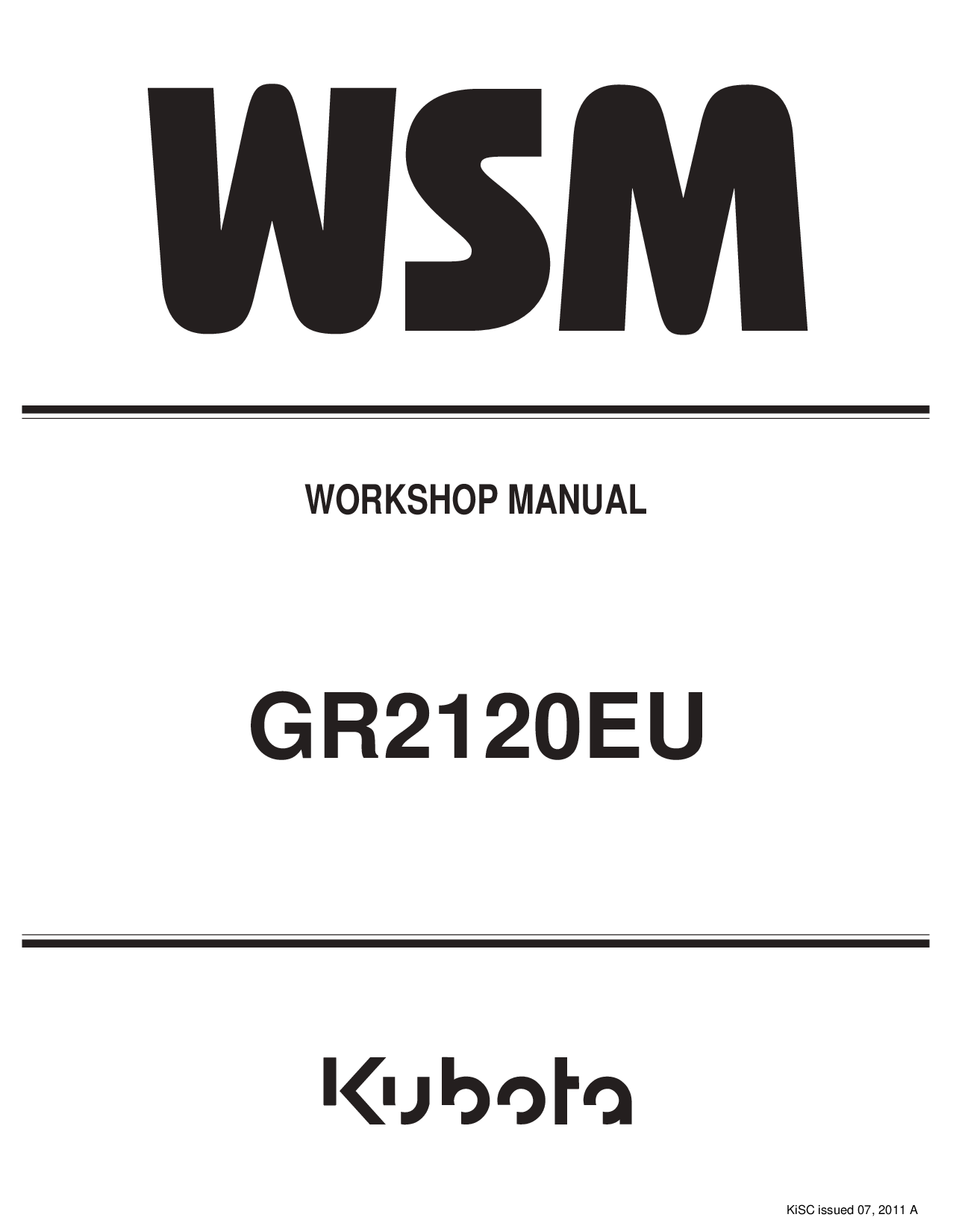 KUBOTA GR2120 GR2120EU SERVICE REPAIR WORKSHOP MANUAL