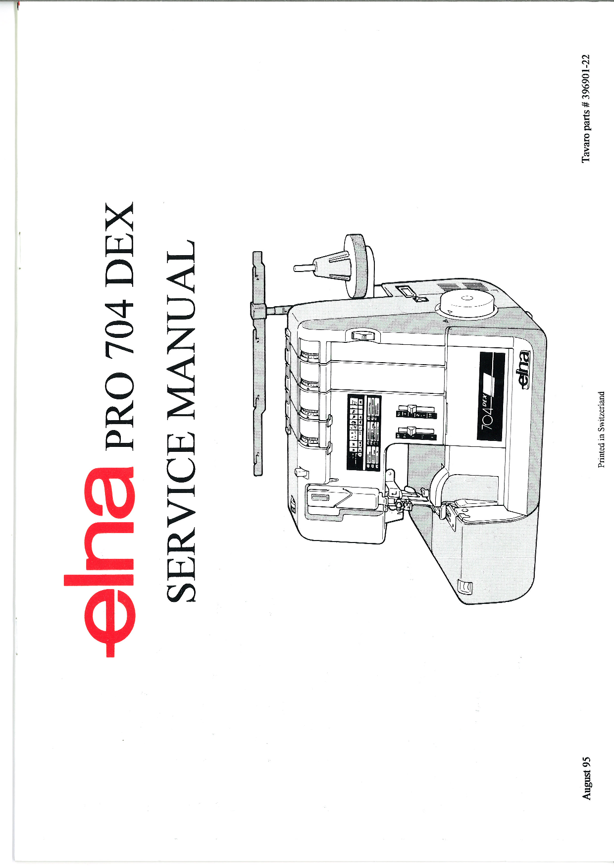ELNA PRO 704 DEX SERGER SERVICE MANUAL