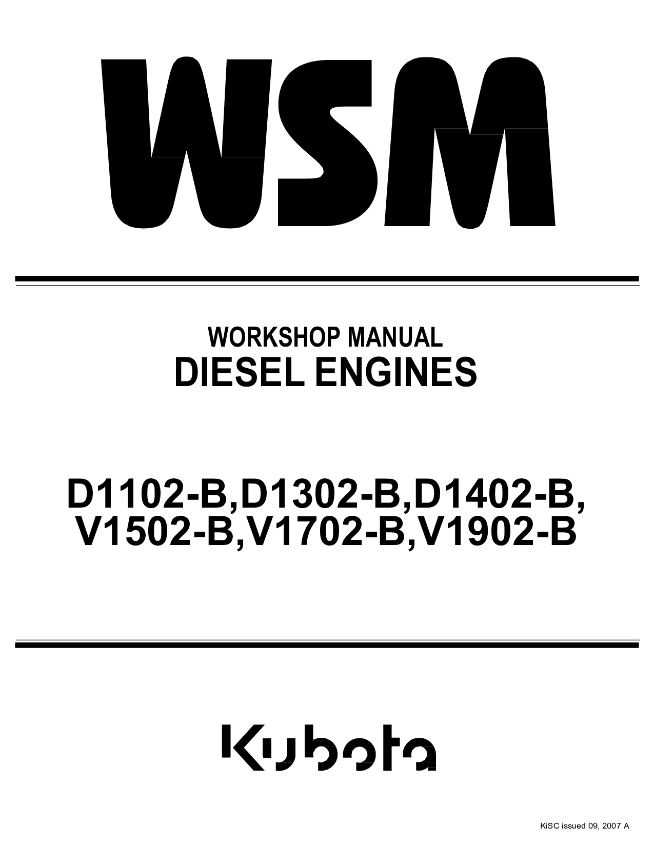 Kubota D1102-B D1302-B D1402-B Diesel Engine Workshop Service Repair Manual