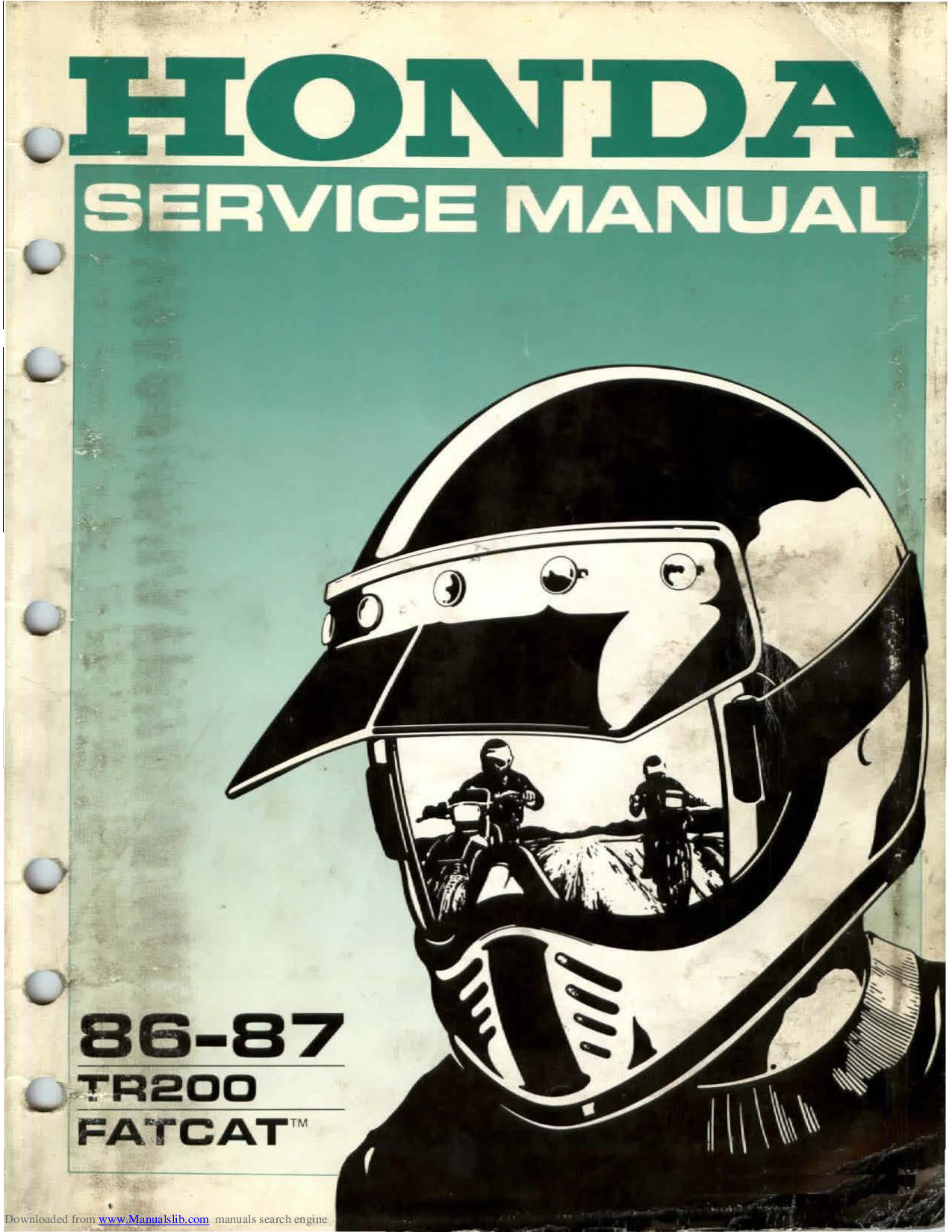 1986 1987 Honda Fat Cat TR200 FatCat Service Shop Repair Manual