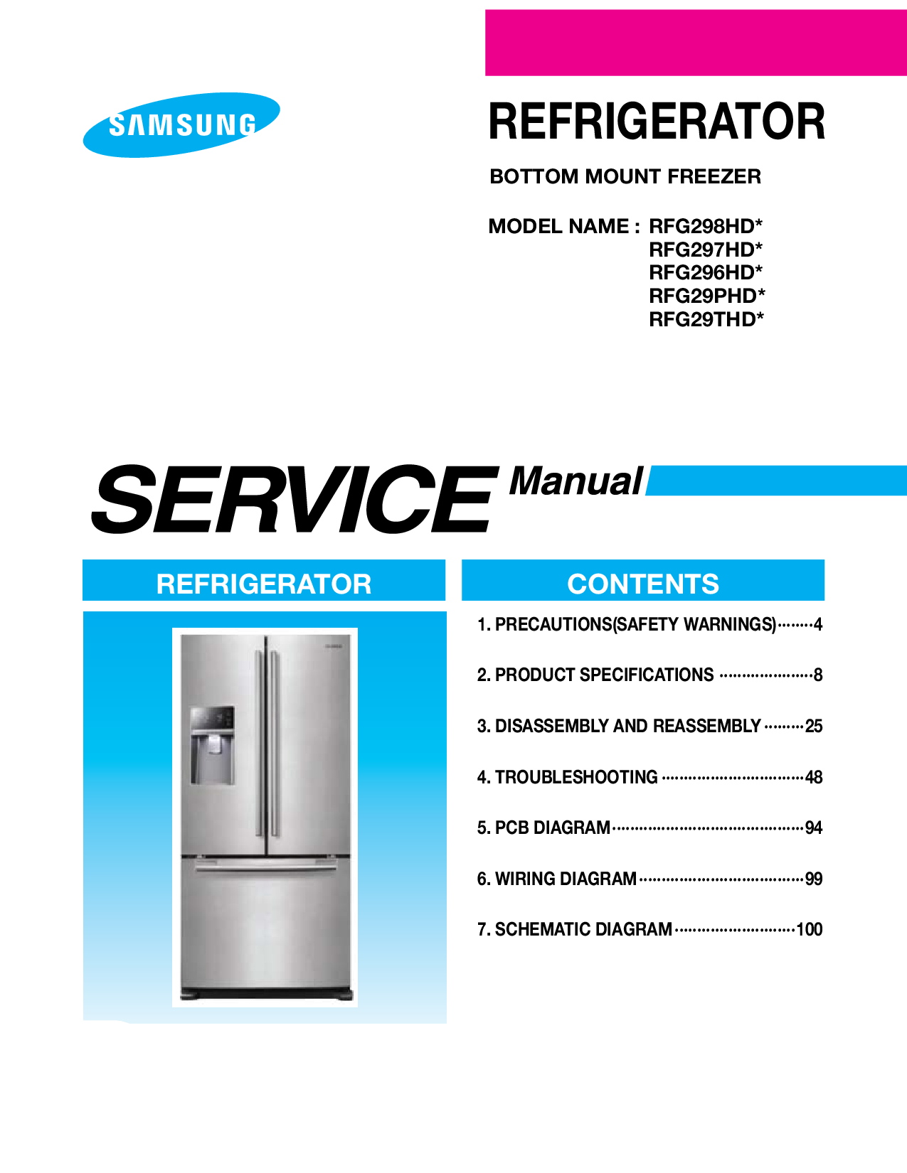 SAMSUNG RFG297HDRS RFG297HDRSAA Service Manual