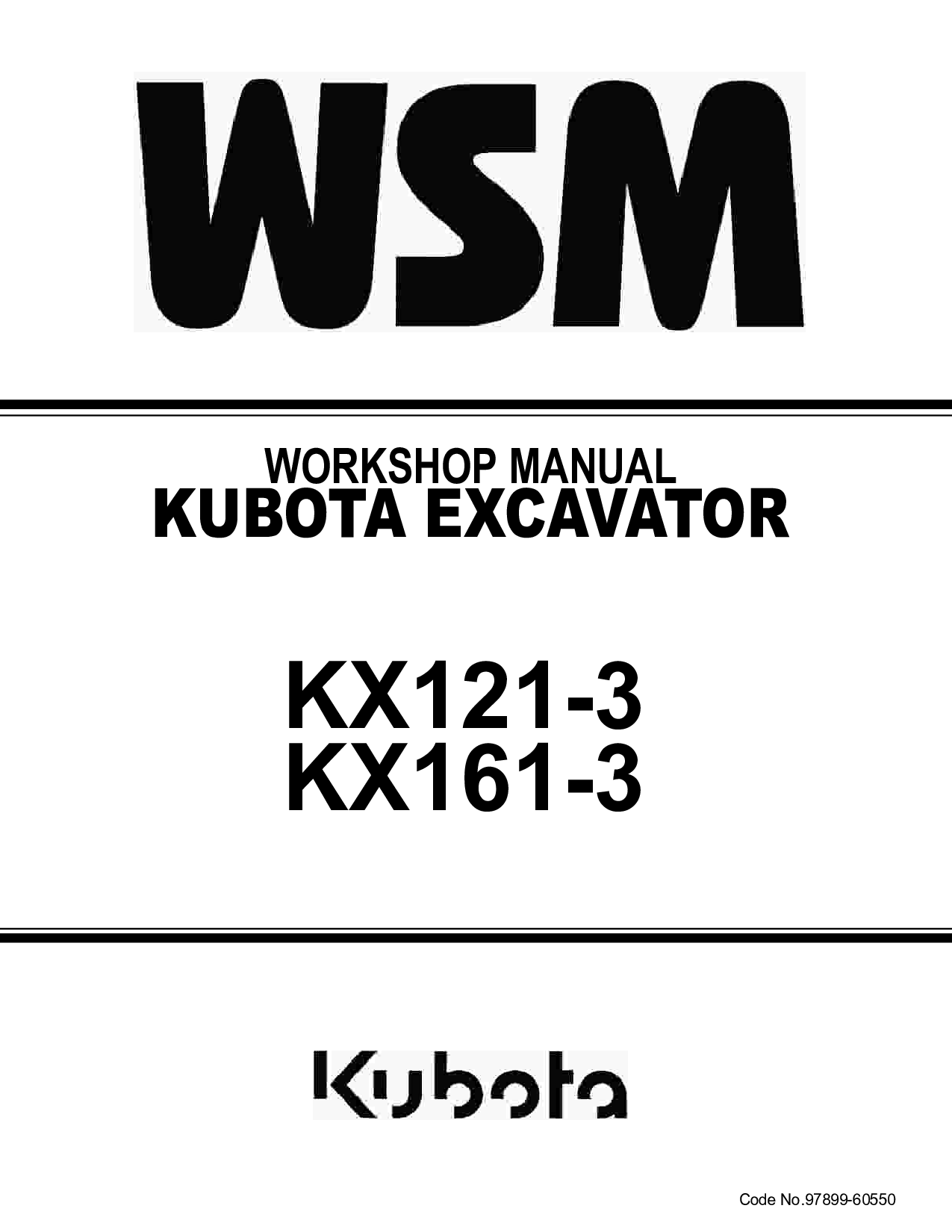 Kubota KX121-3 KX161-3 Excavator workshop Manual
