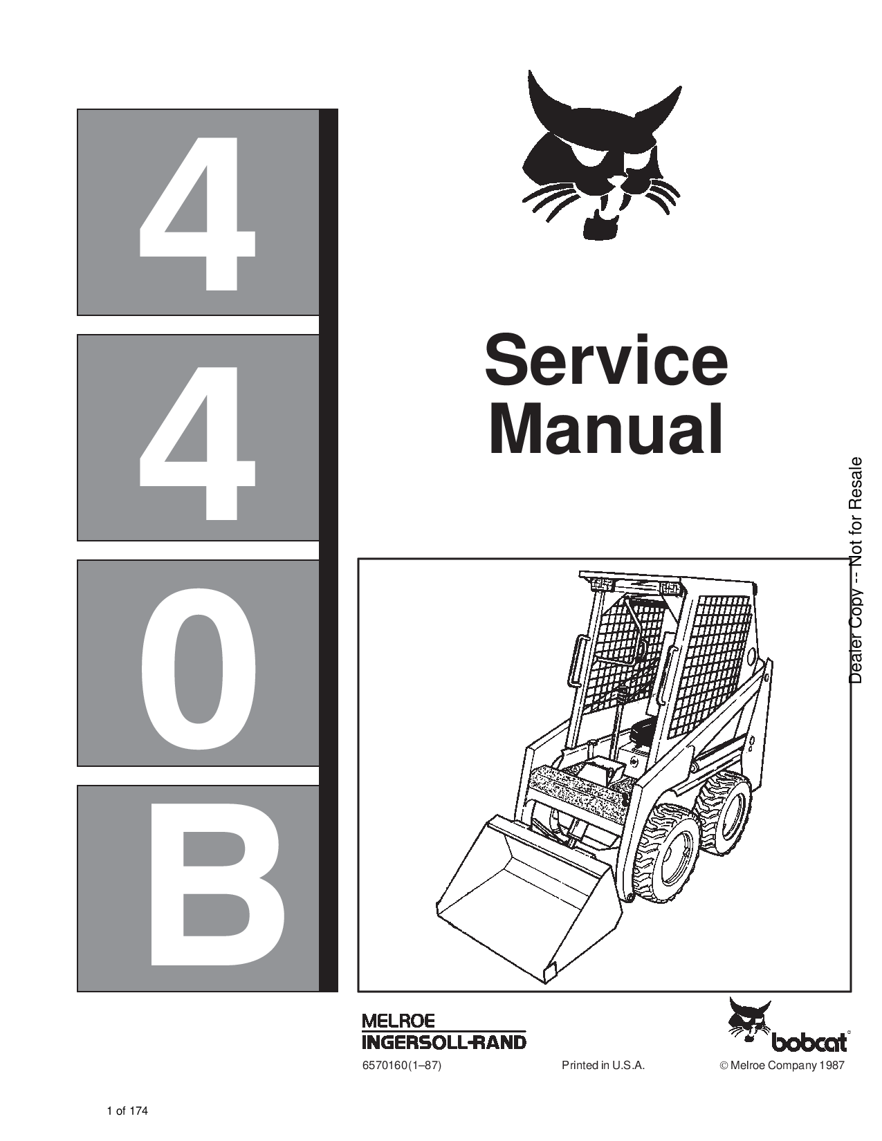 Bobcat 440B Farmboy Service Manual