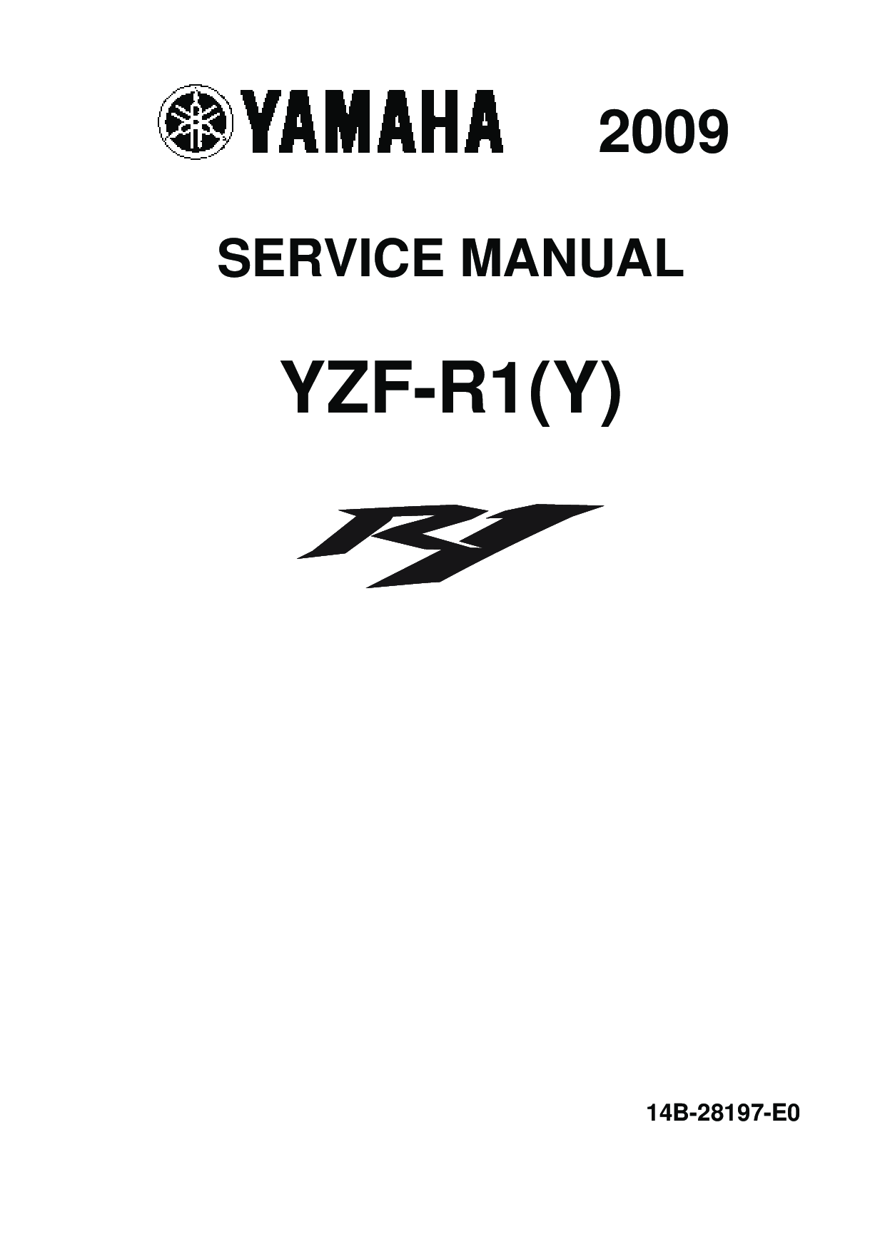 YAMAHA YZF-R1 2009 CROSS PLANE CRANK BIG BANG Service MANUAL