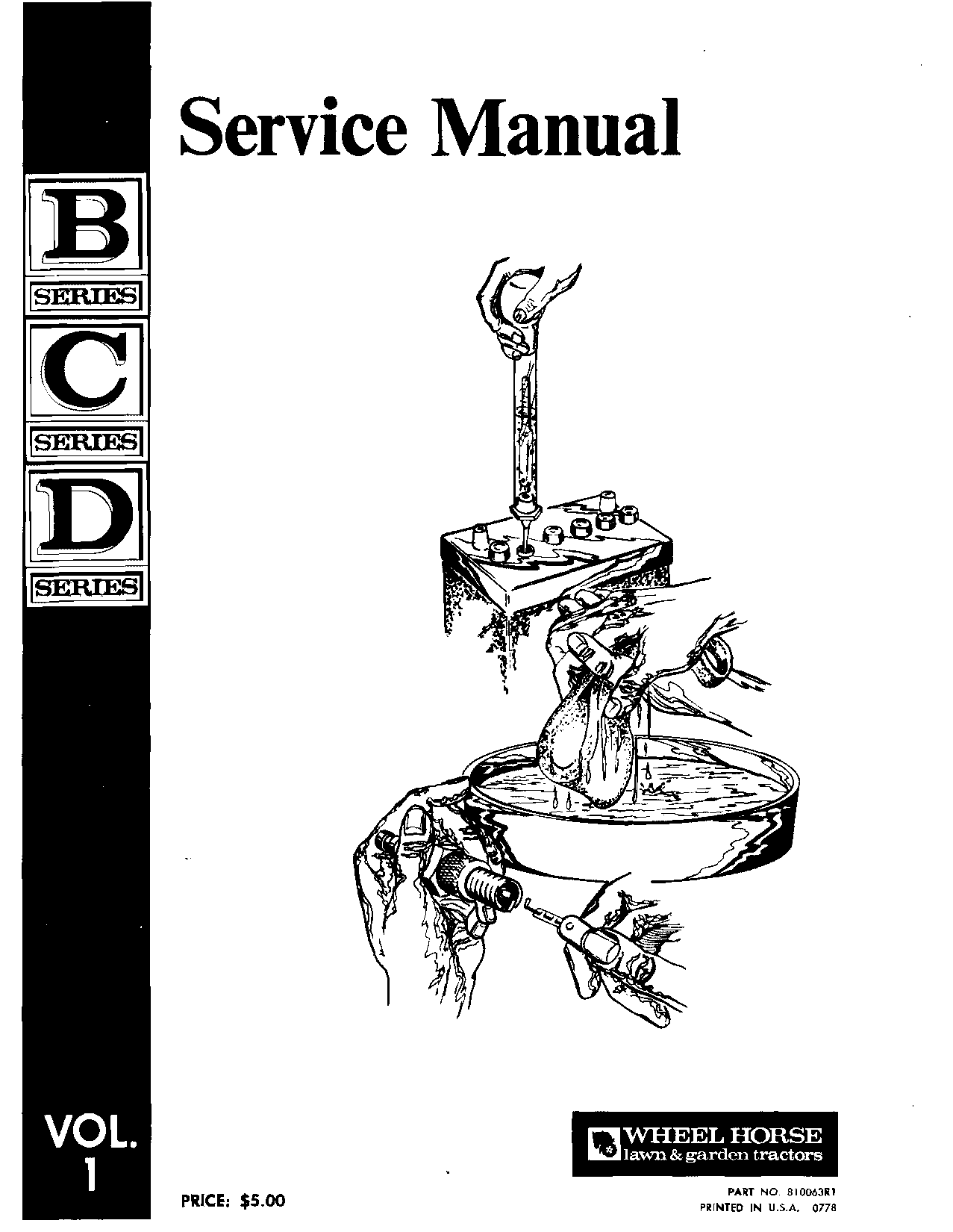 Wheel Horse Series B C D Volume 1 Lawn Tractor Manual