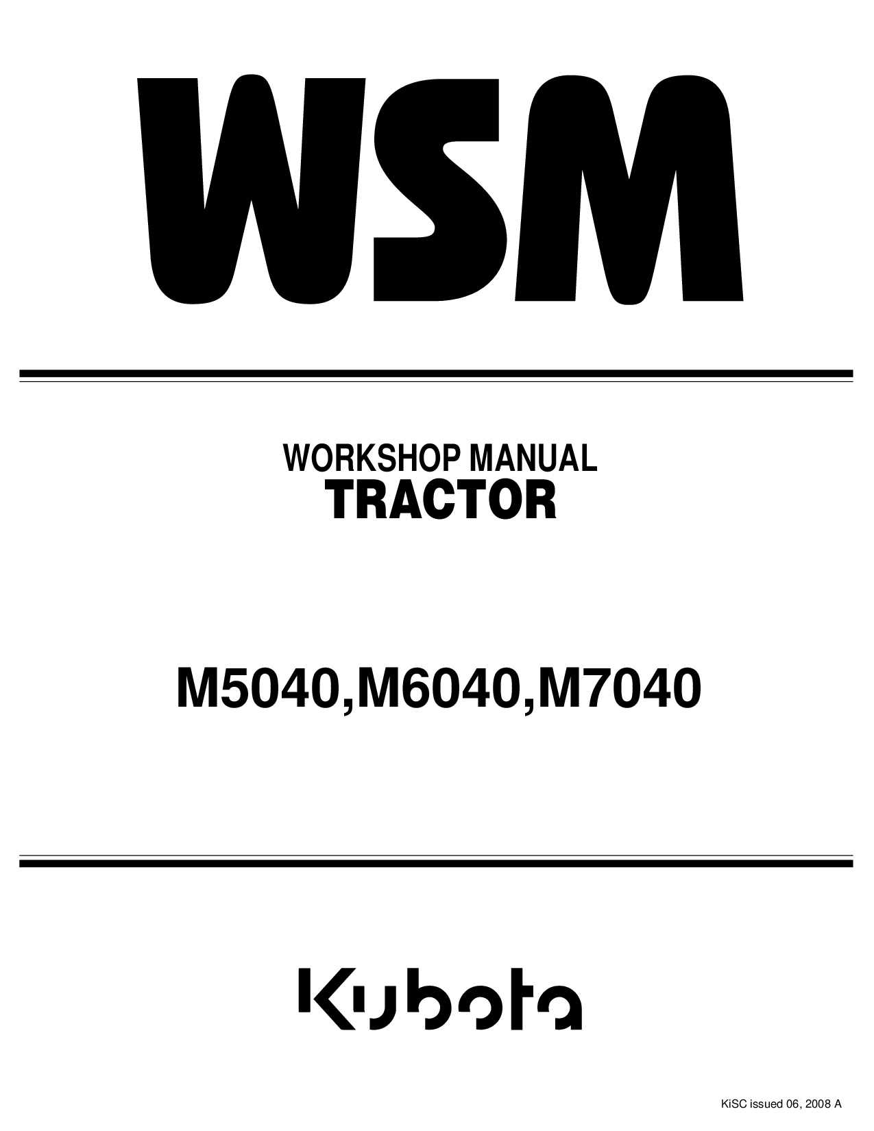 KUBOTA M5040 M6040 M7040 TRACTOR SERVICE REPAIR WORKSHOP MANUAL