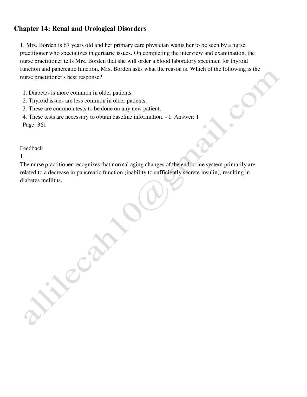 Chapter 14 Renal and Urological Disorders