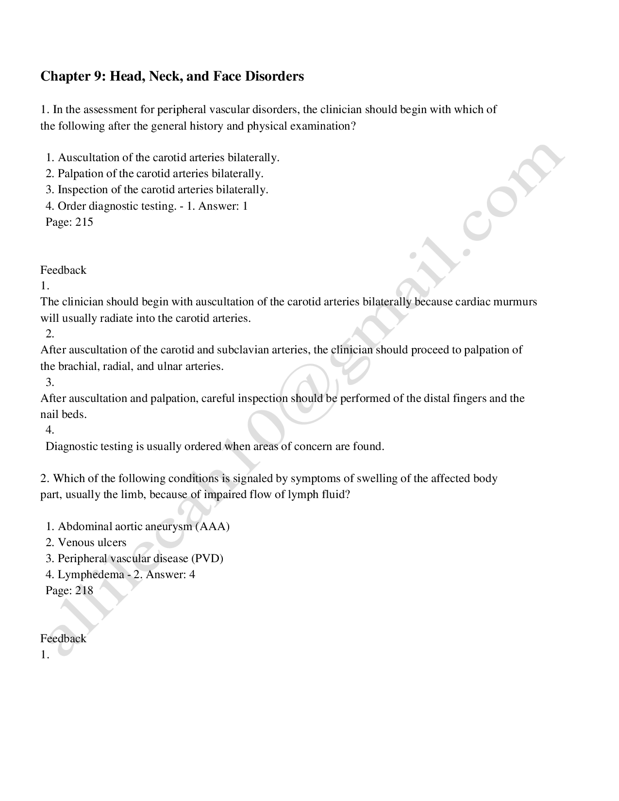 Chapter 9 Head, Neck, and Face Disorders
