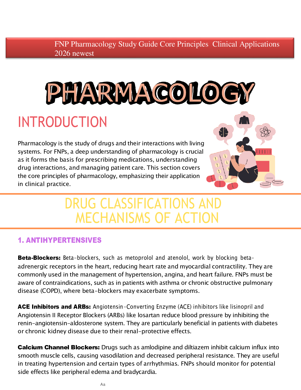 FNP Pharmacology Study Guide Core Principles Clinical Applications 2026 newest