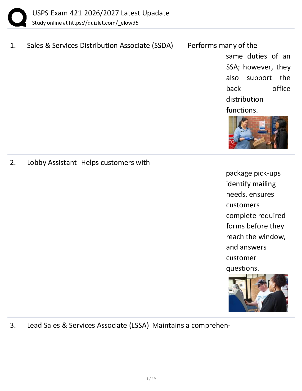 USPS Exam 421 2026/2027 Latest Upadate