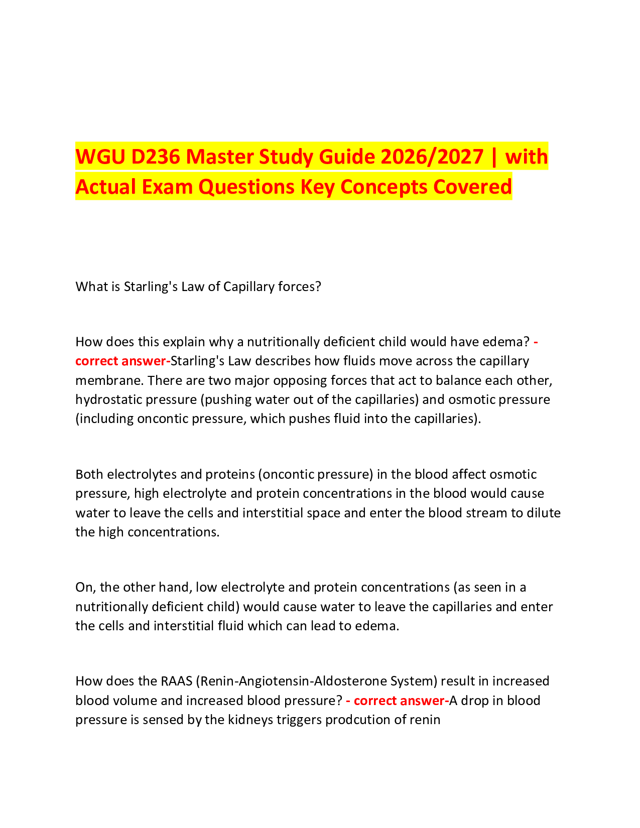 WGU D236 Master Study Guide 2026/2027 | with Actual Exam Questions Key Concepts Covered