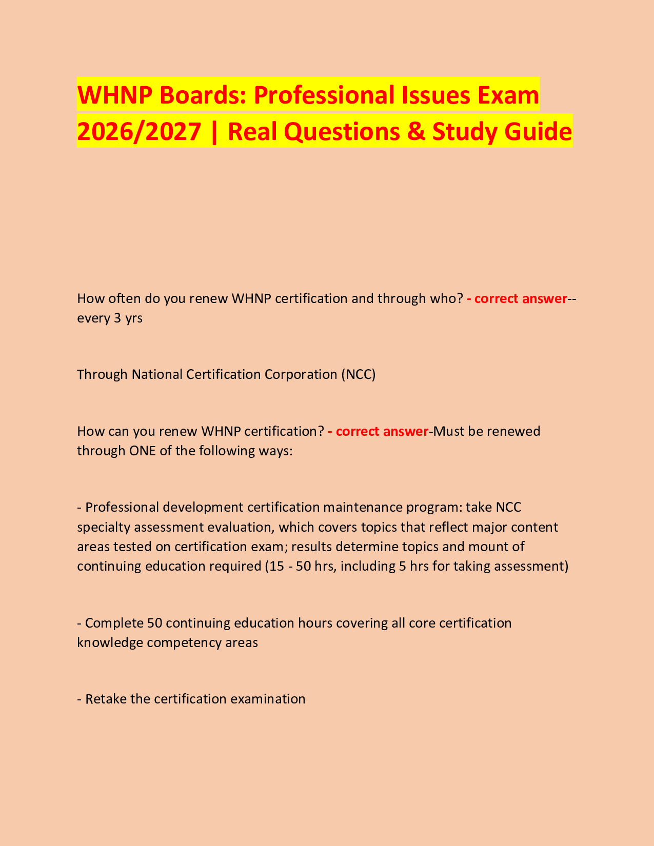 WHNP Boards: Professional Issues Exam  2026/2027 | Real Questions & Study Guide