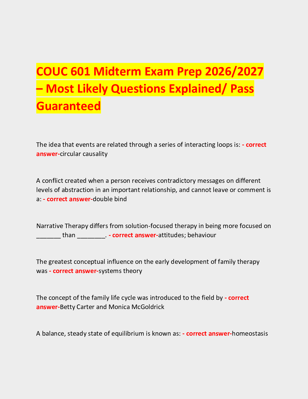 COUC 601 Midterm Exam Prep 2026/2027  – Most Likely Questions Explained/ Pass Guaranteed
