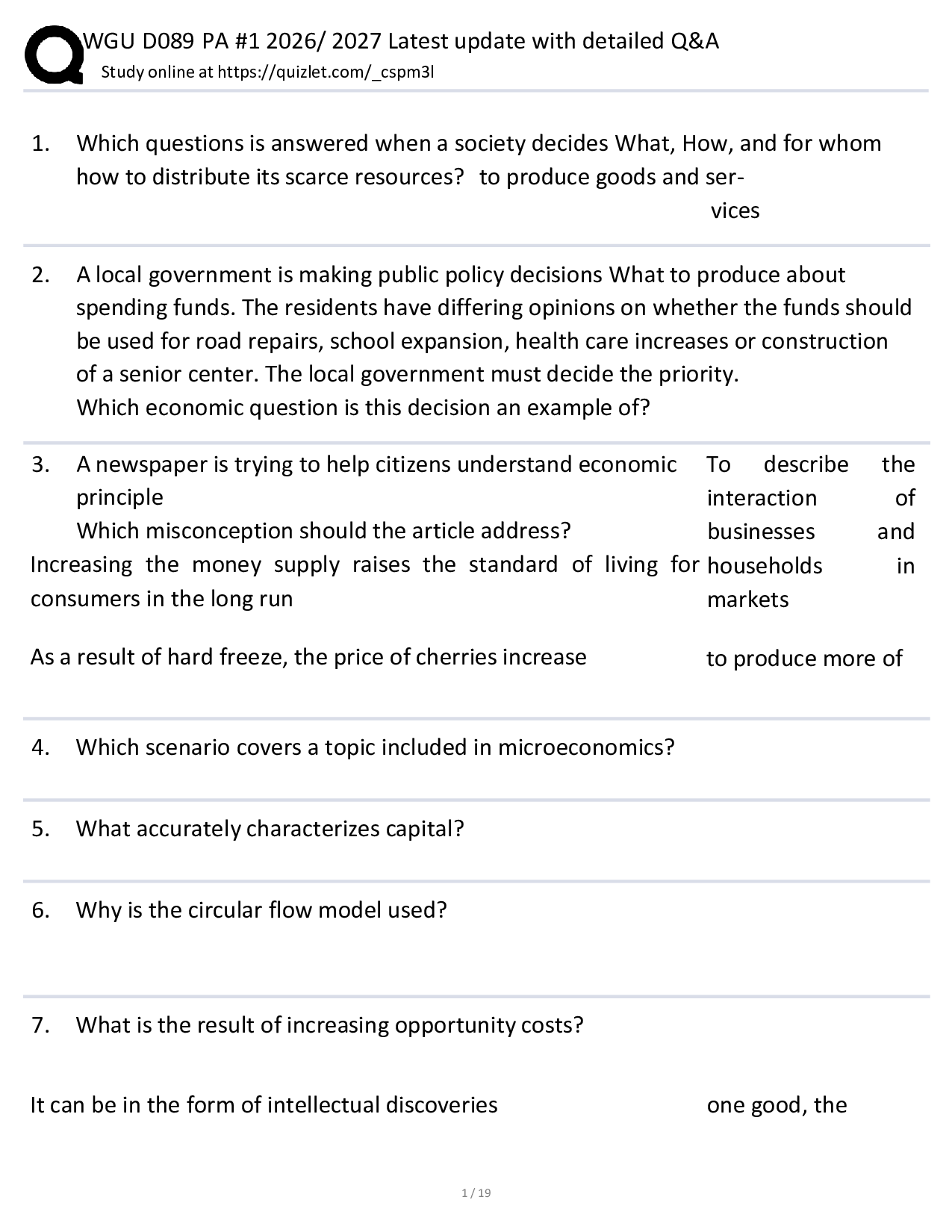 WGU D089 PA #1 2026/ 2027 Latest update with detailed Q&A
