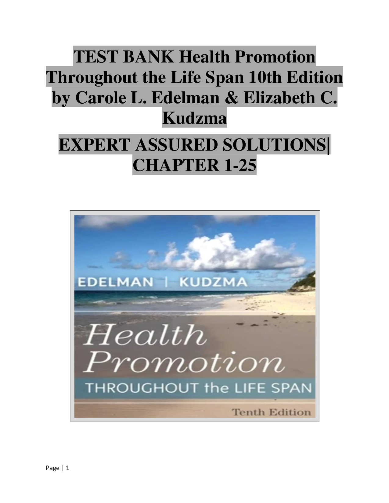 Health Promotion Throughout the Life Span (10th Edition) – Test Bank