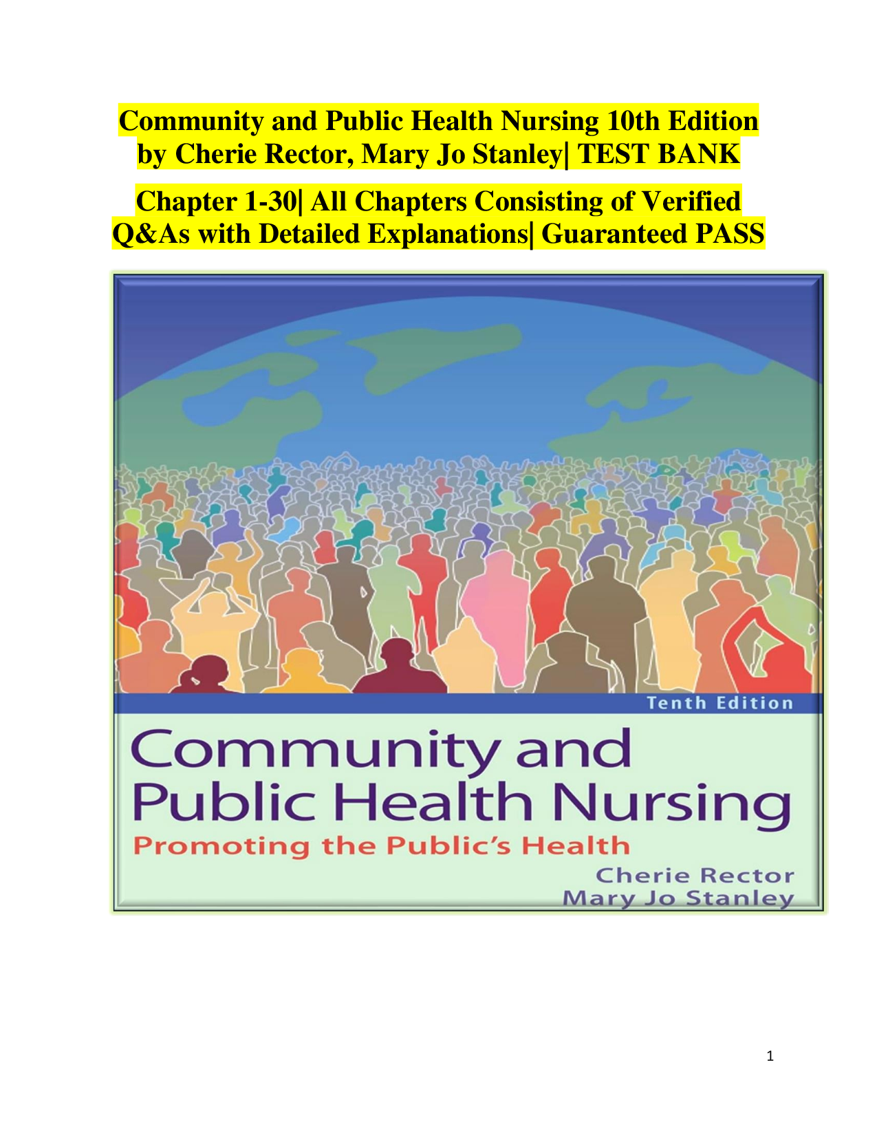 Community and Public Health Nursing (10th Edition) – Complete Test Bank