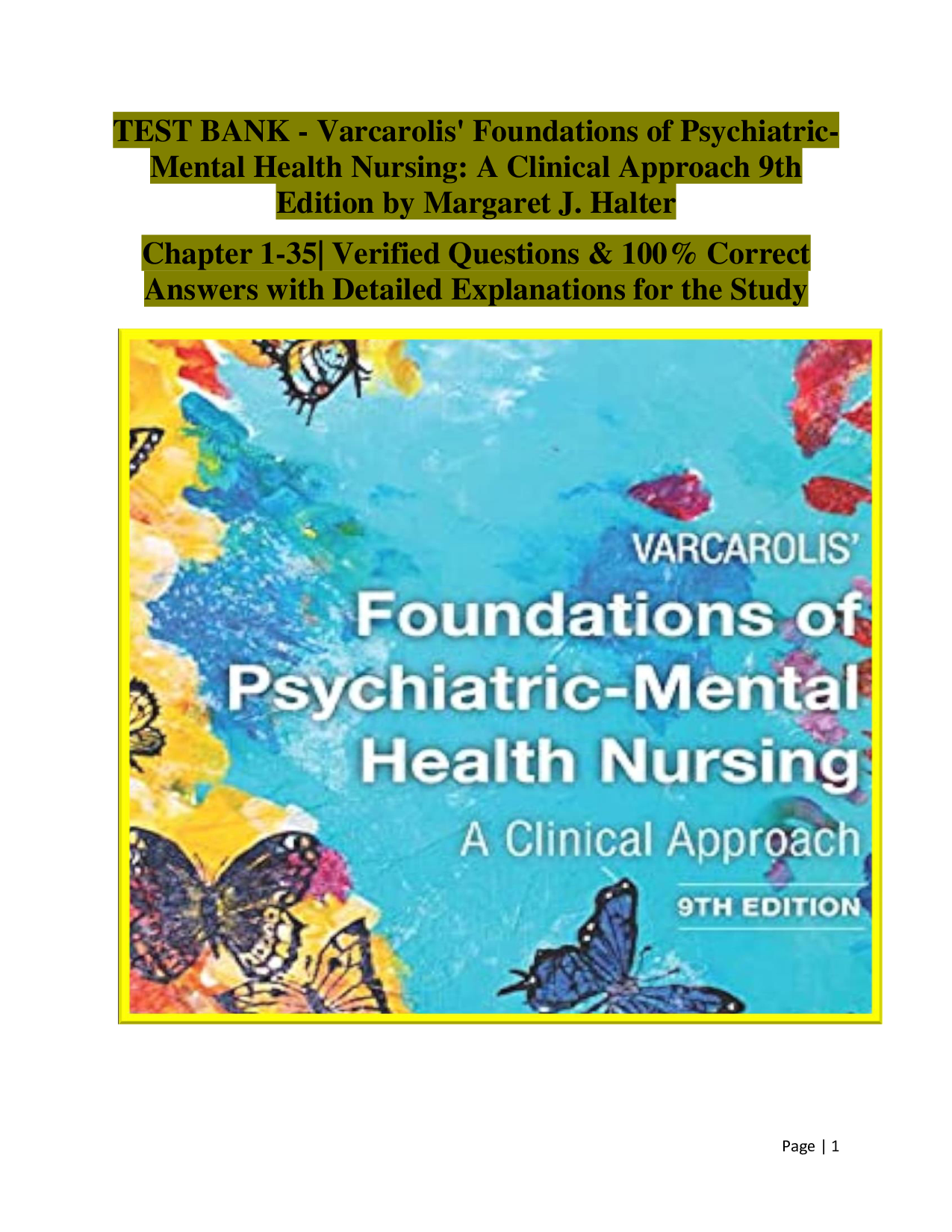 Varcarolis' Foundations of Psychiatric-Mental Health Nursing 9th Edition by Margaret J. Halter