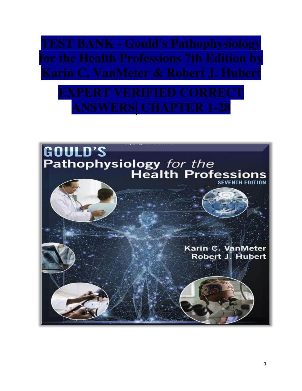 Gould's Pathophysiology for the Health Professions 7th Edition – Test Bank