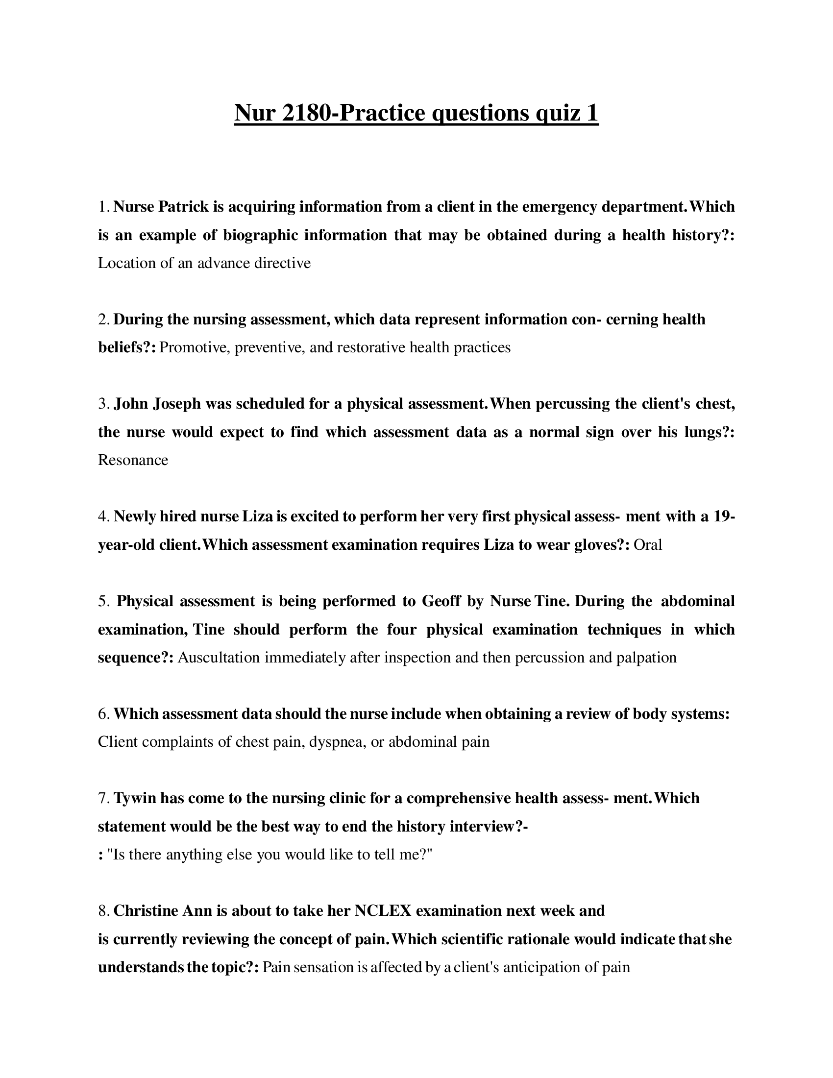 Nur 2180-Practice questions quiz 1