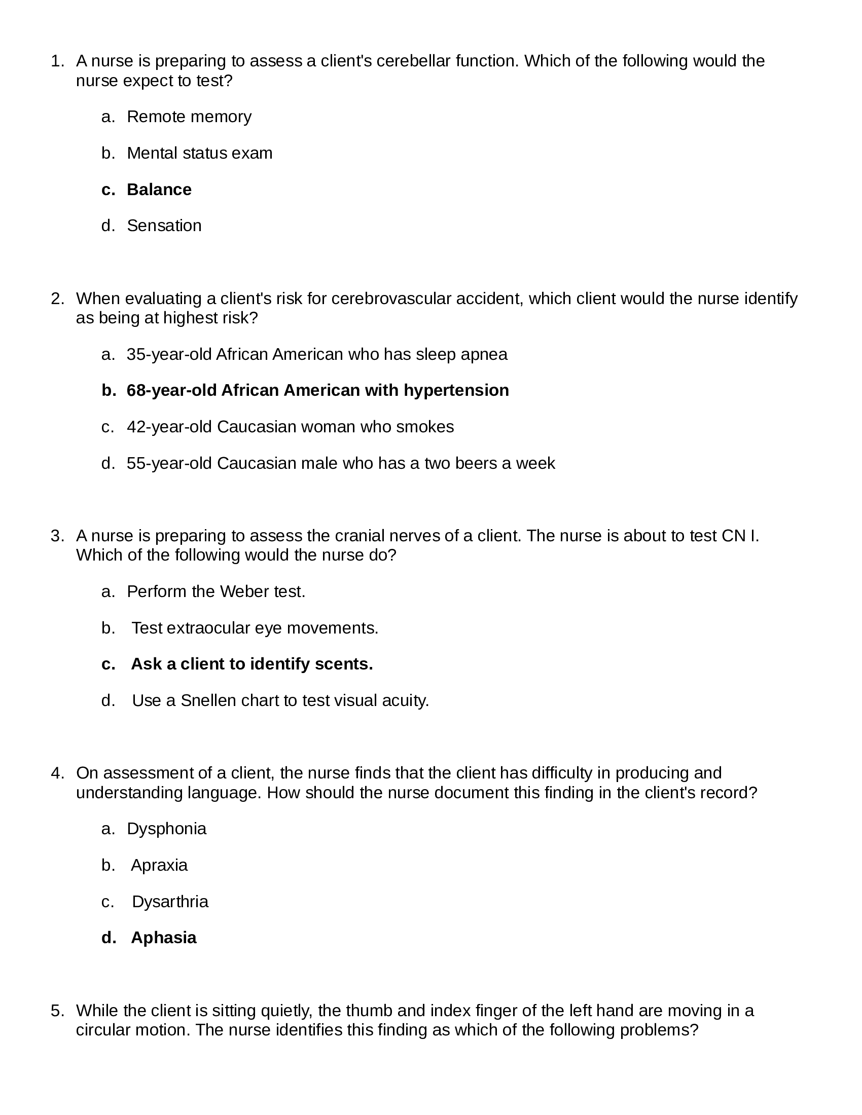 NUR 3980 Week 9 Neuro QUESTION ANSWERS