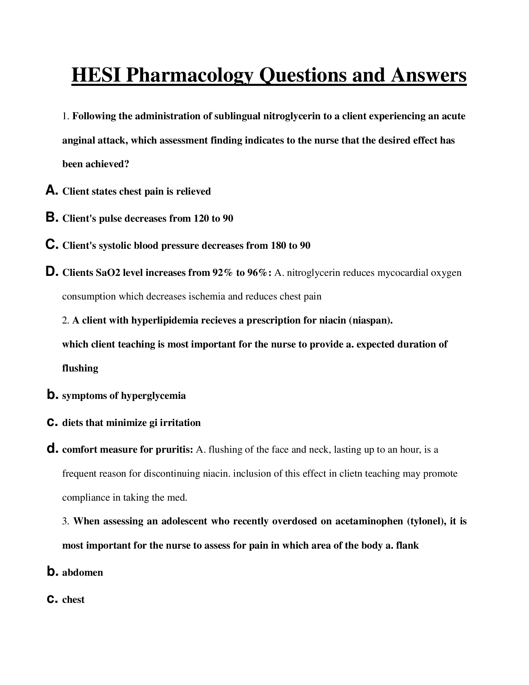 HESI Pharmacology Questions and Answers 2023 Real Exam