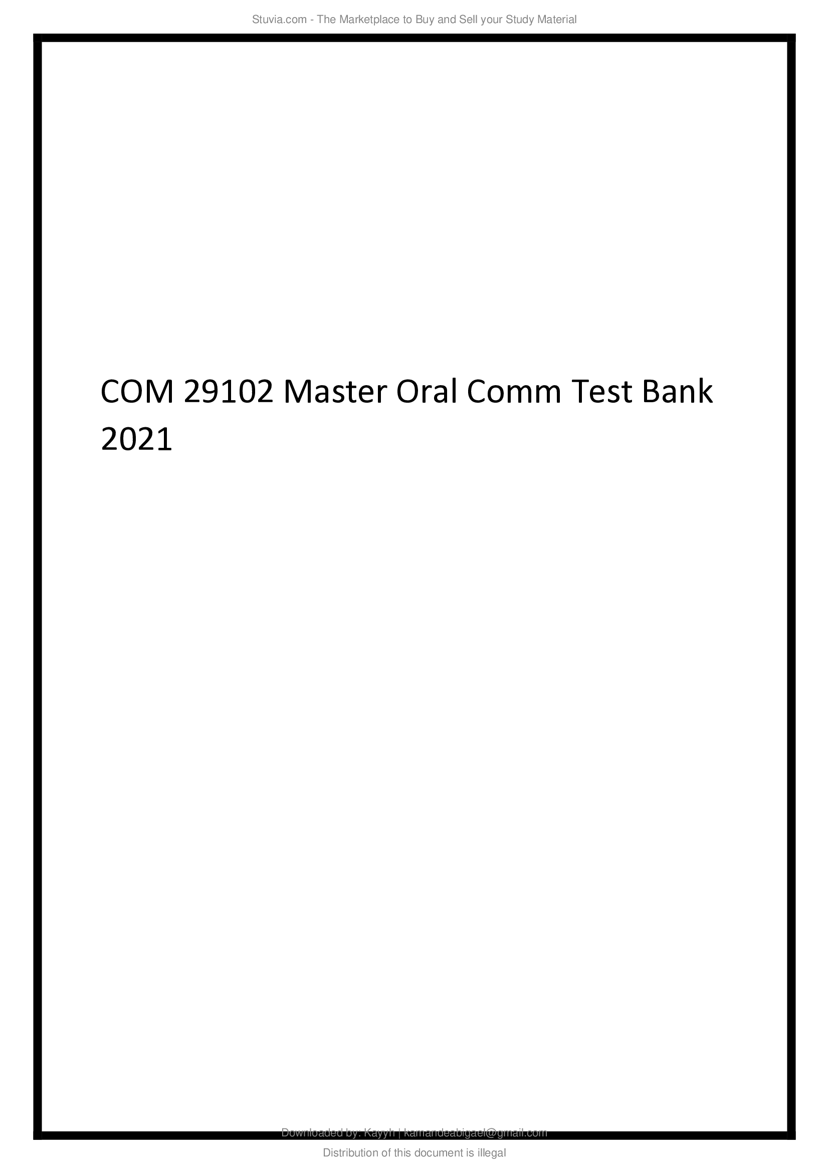 COM 29102 Master Oral Comm Test Bank 2021