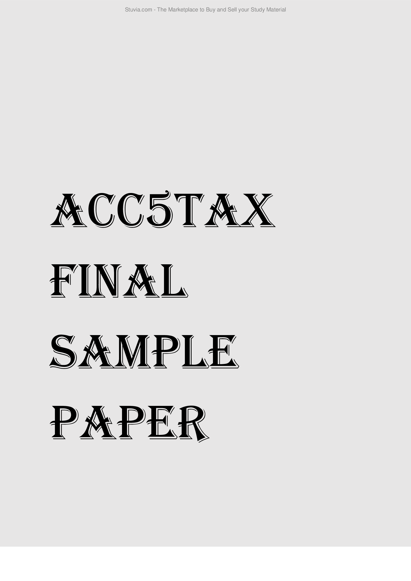 ACC5TAX FINAL SAMPLE PAPER