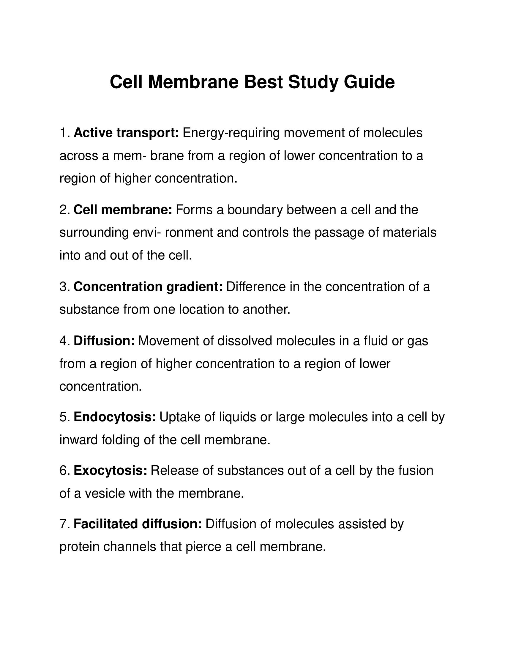 Cell Membrane Best Study Guide 2023