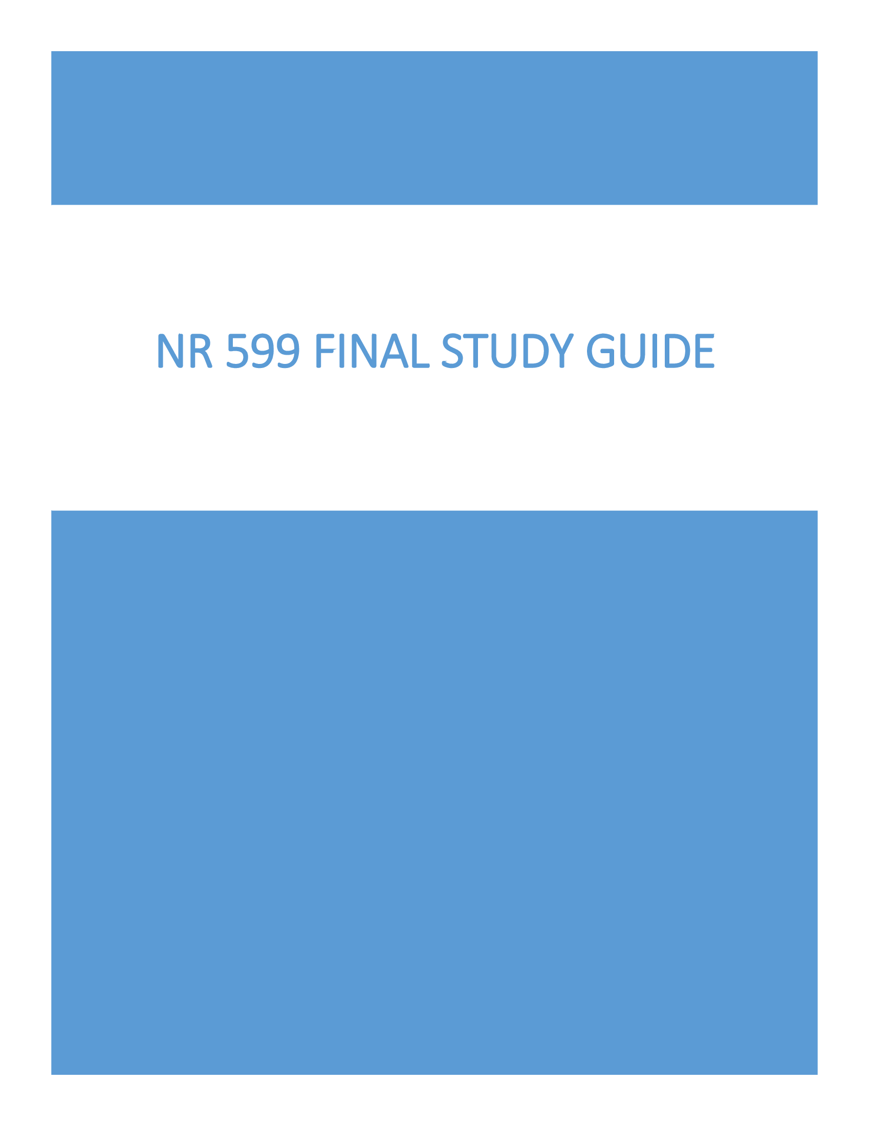 NR 599 Final Study Guide 2026