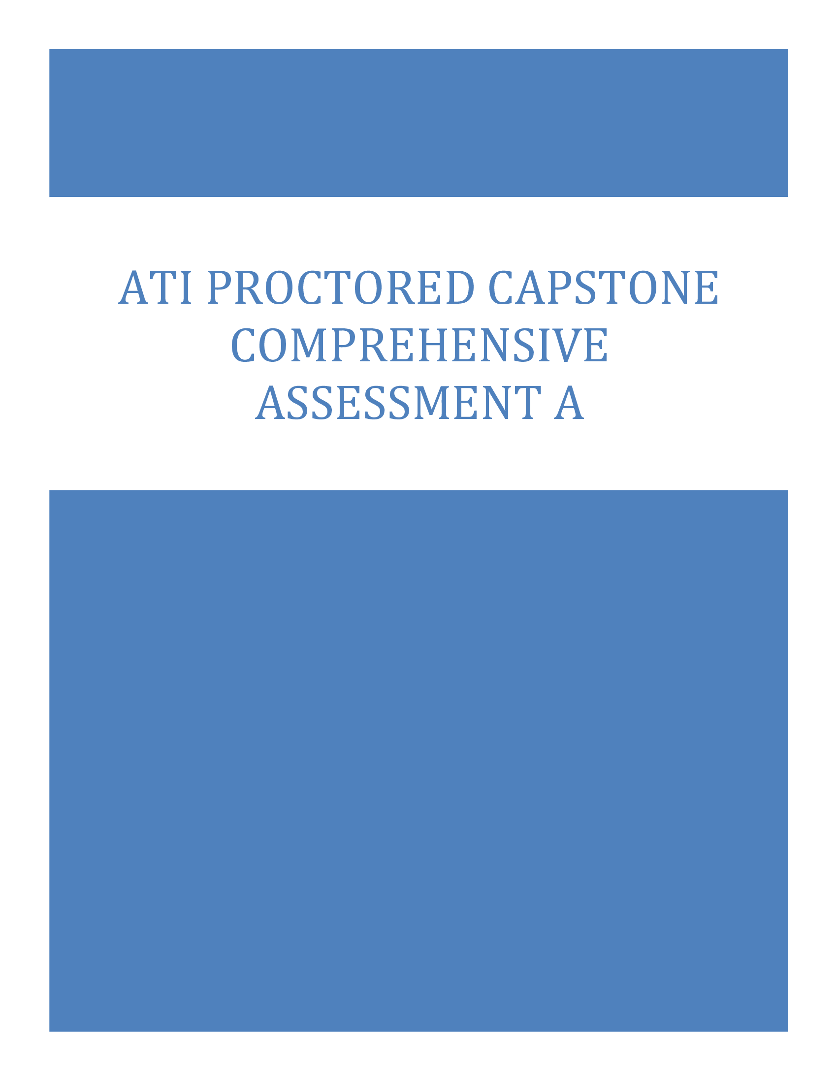 ATI Proctored Capstone Comprehensive Assessment A