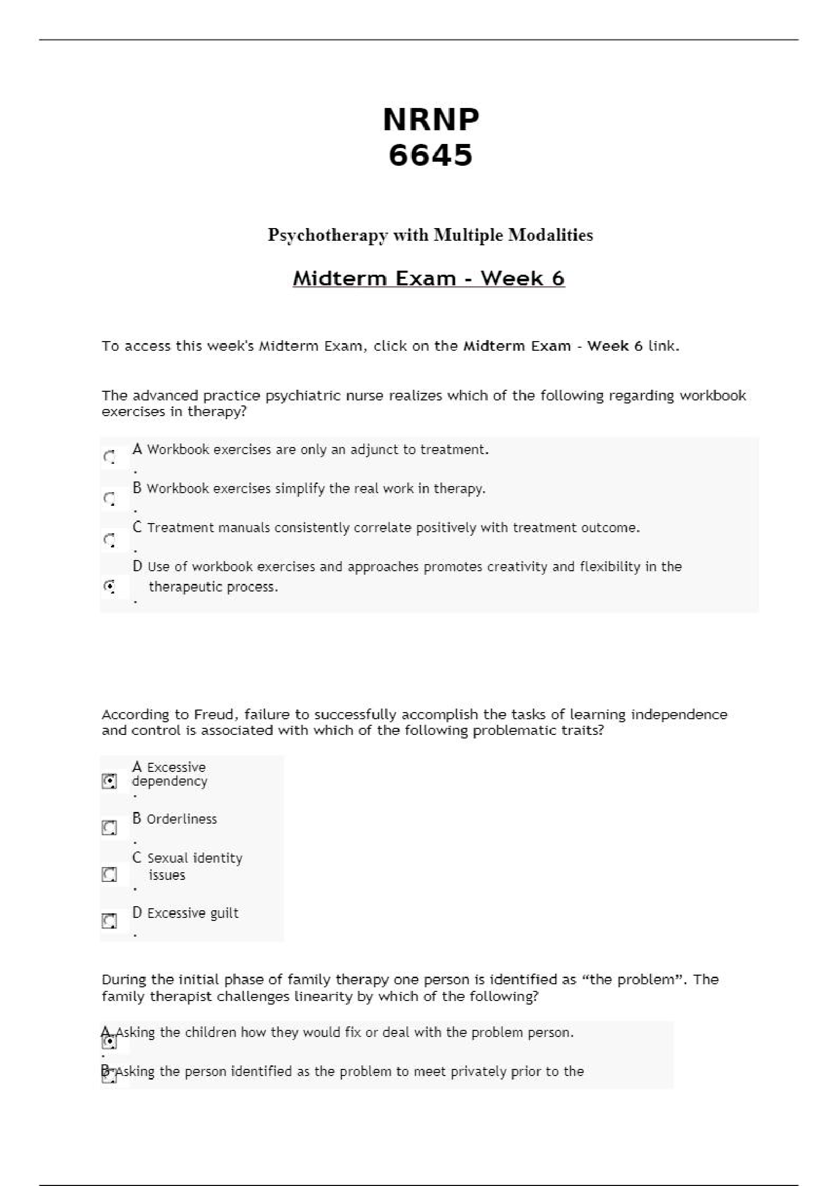 NRNP 6645 MIDTERM EXAM