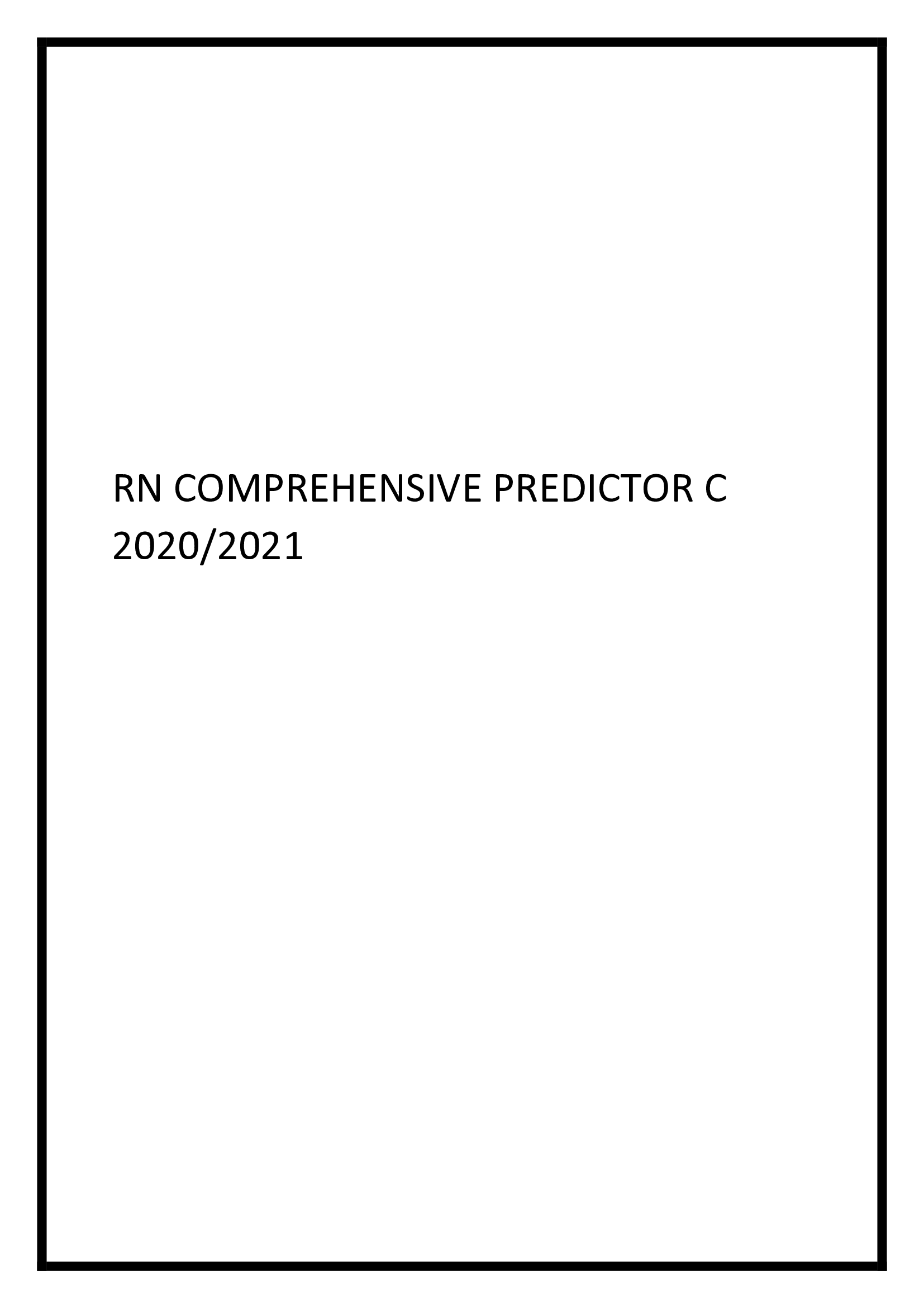 RN COMPREHENSIVE PREDICTOR C 2020 2021