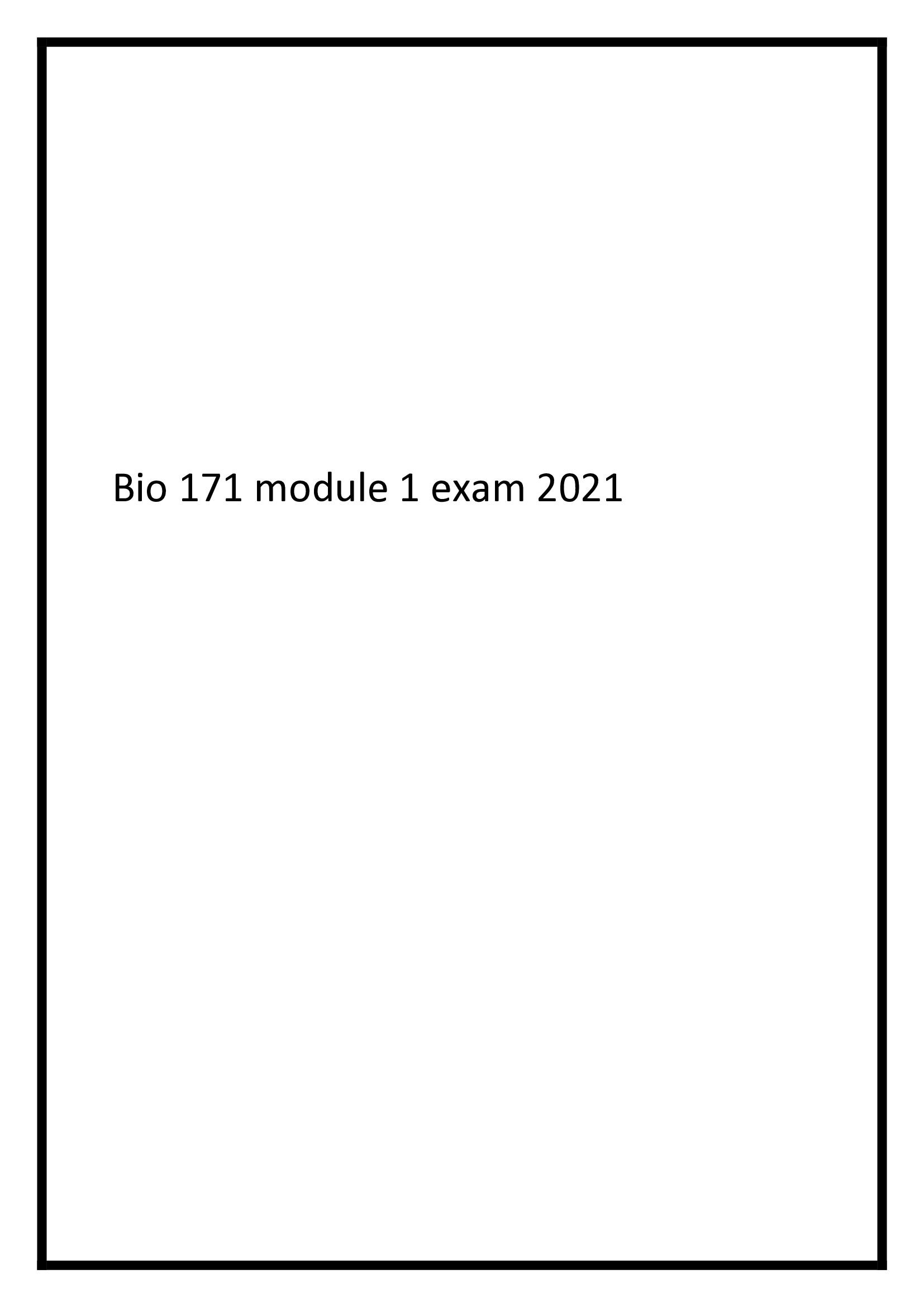 Bio 171 module 1 exam 2026