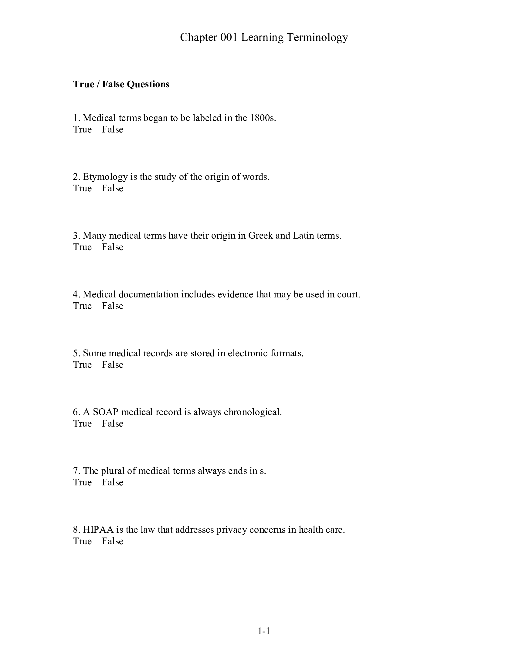 Test Bank for Medical Terminology 3rd Edition by Thierer