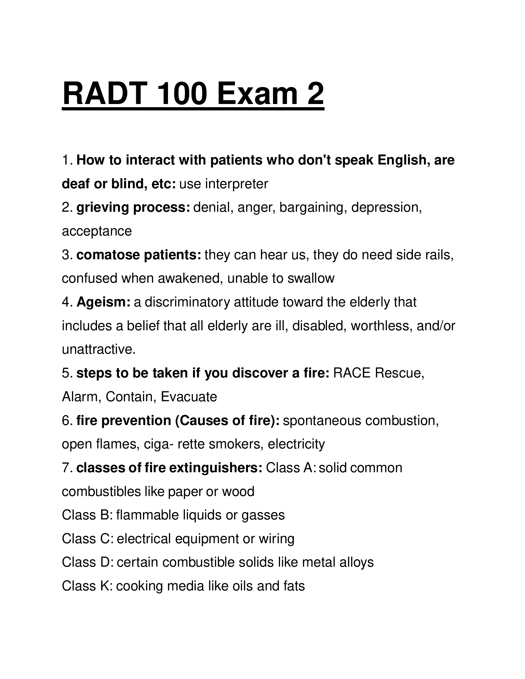 RADT 100 Exam 2 Questions and Answers 2026