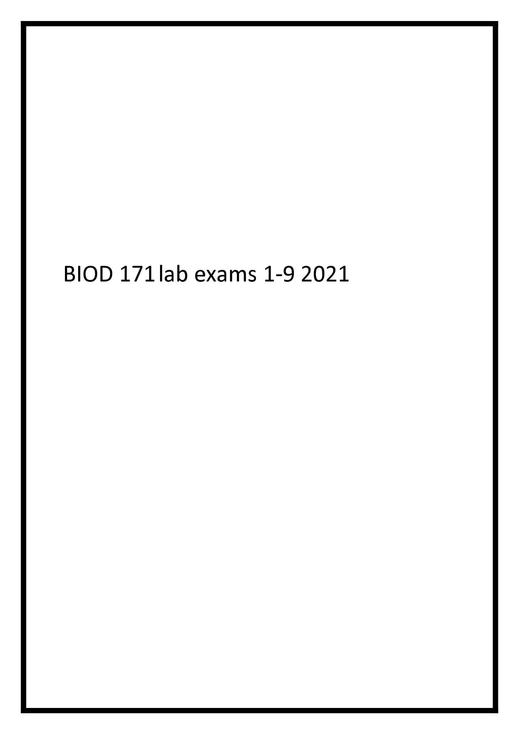 BIOD 171 lab exams 1-9 for 2026