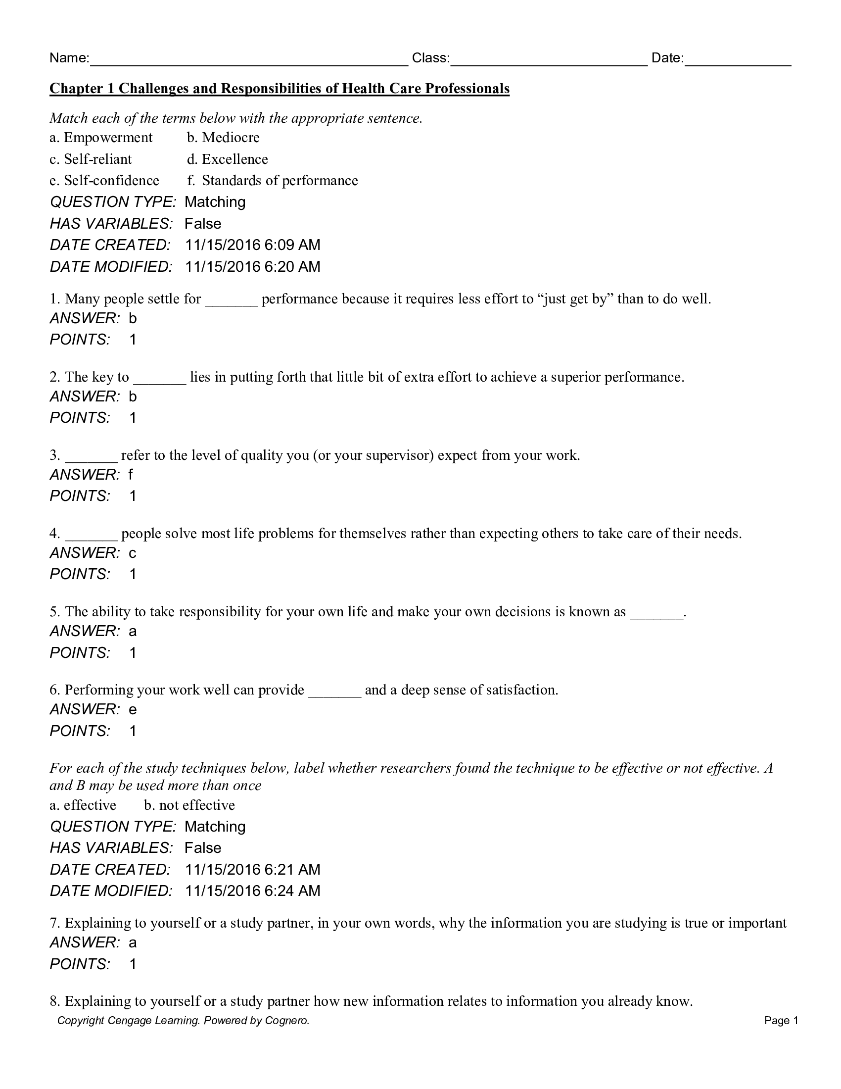 Test Bank for Understanding Human Behavior 9th Edition by Honeycutt..