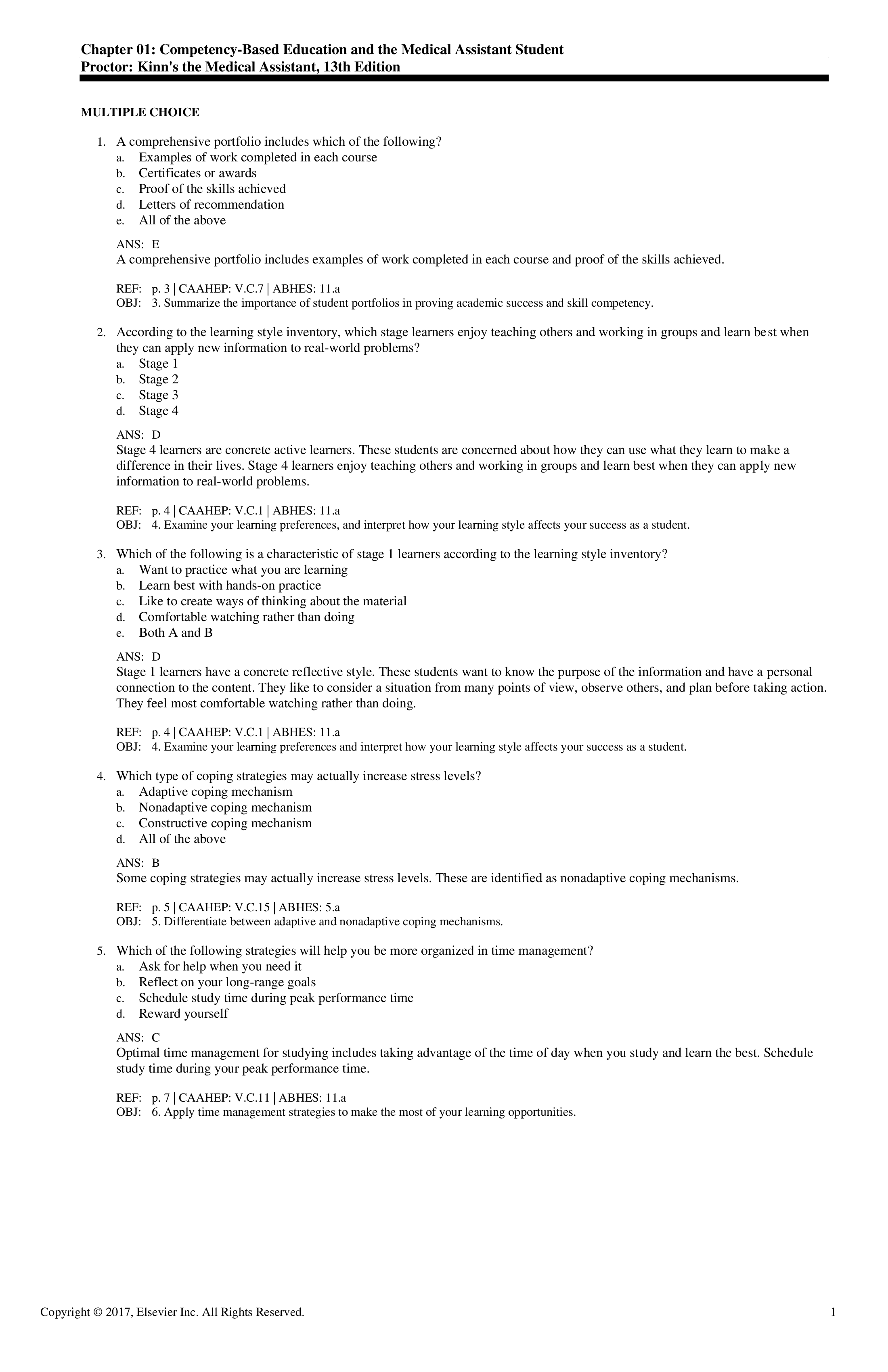 Test Bank for Kinns The Administrative Medical Assistant 13th Edition by Proctor.