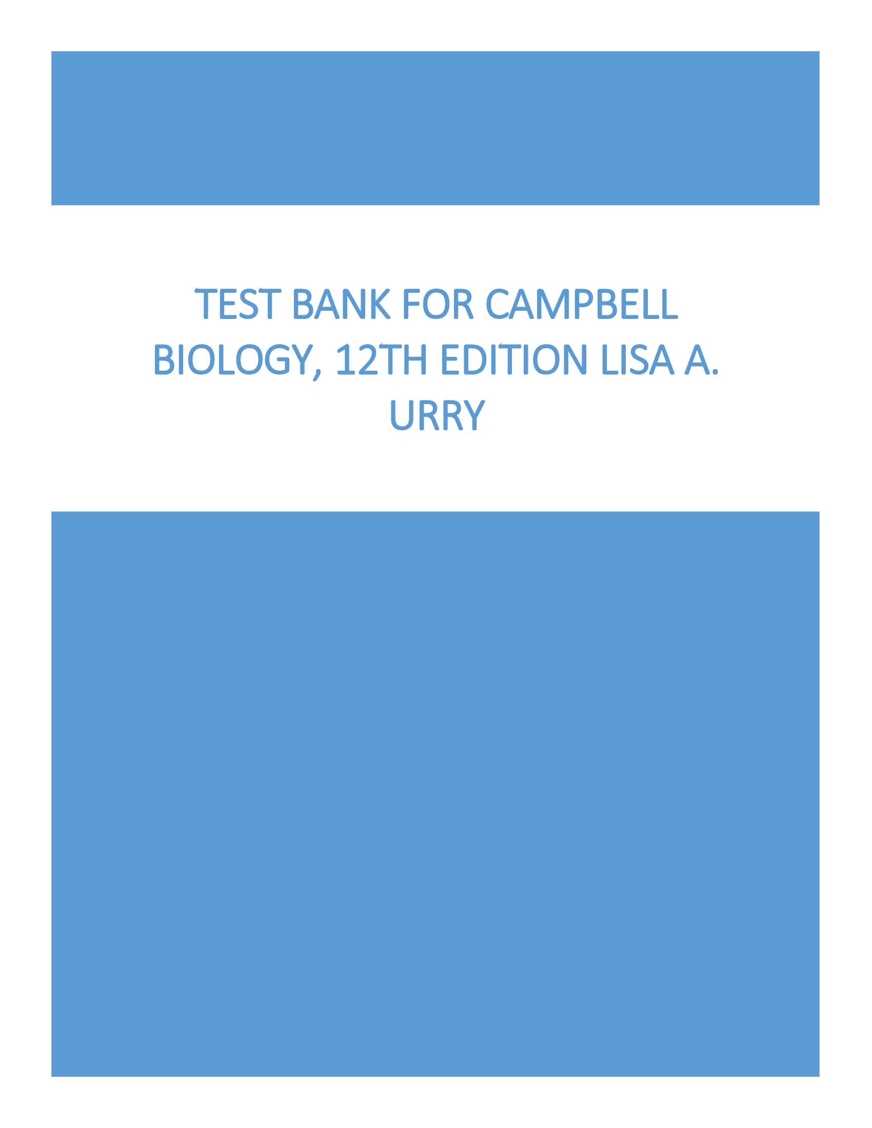 Test Bank for Campbell Biology 12th Edition :The Ultimate Study Companion by Urry